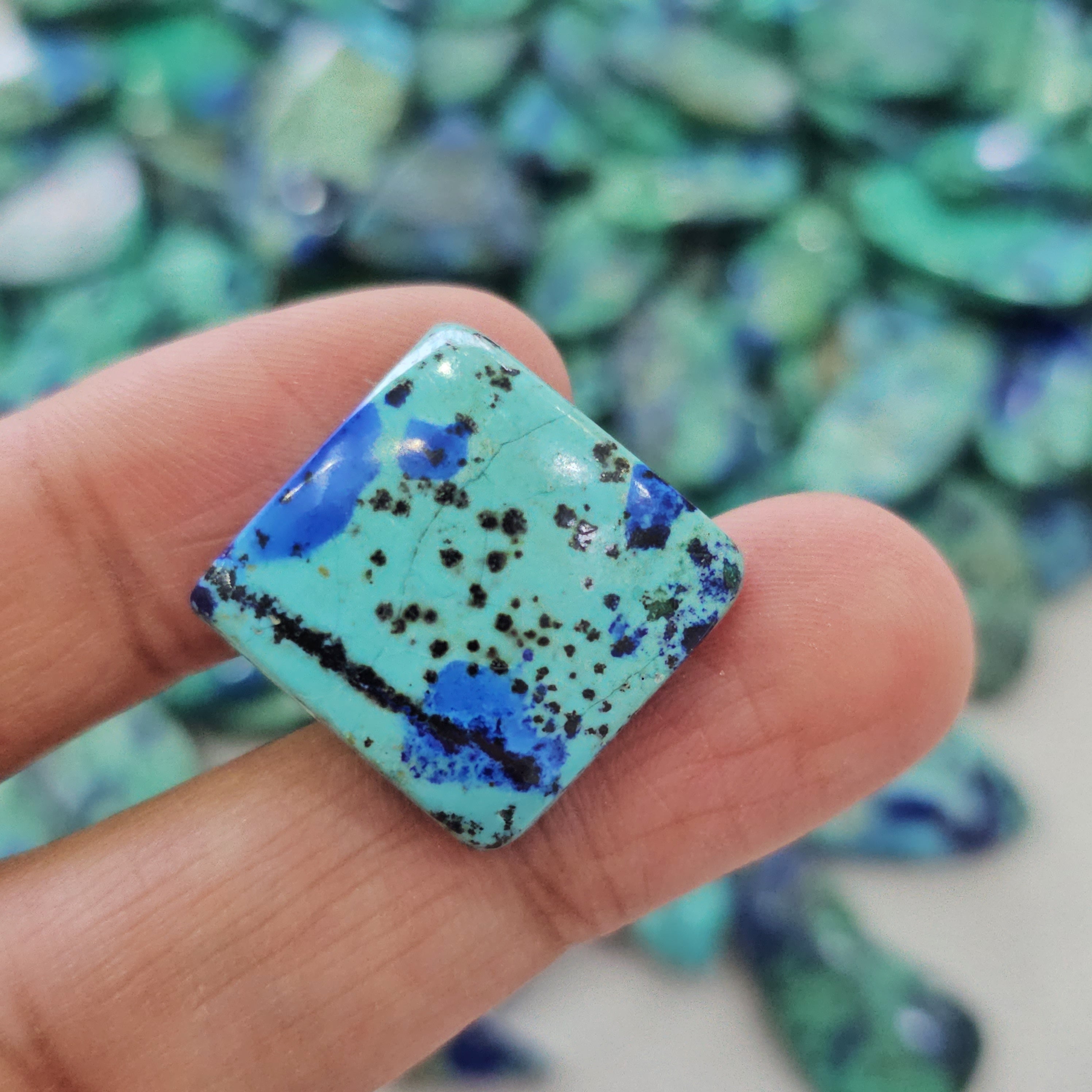 1 Card Natural Blue Bird Azurite Cabochons | 10–22 mm | Mixed Shapes