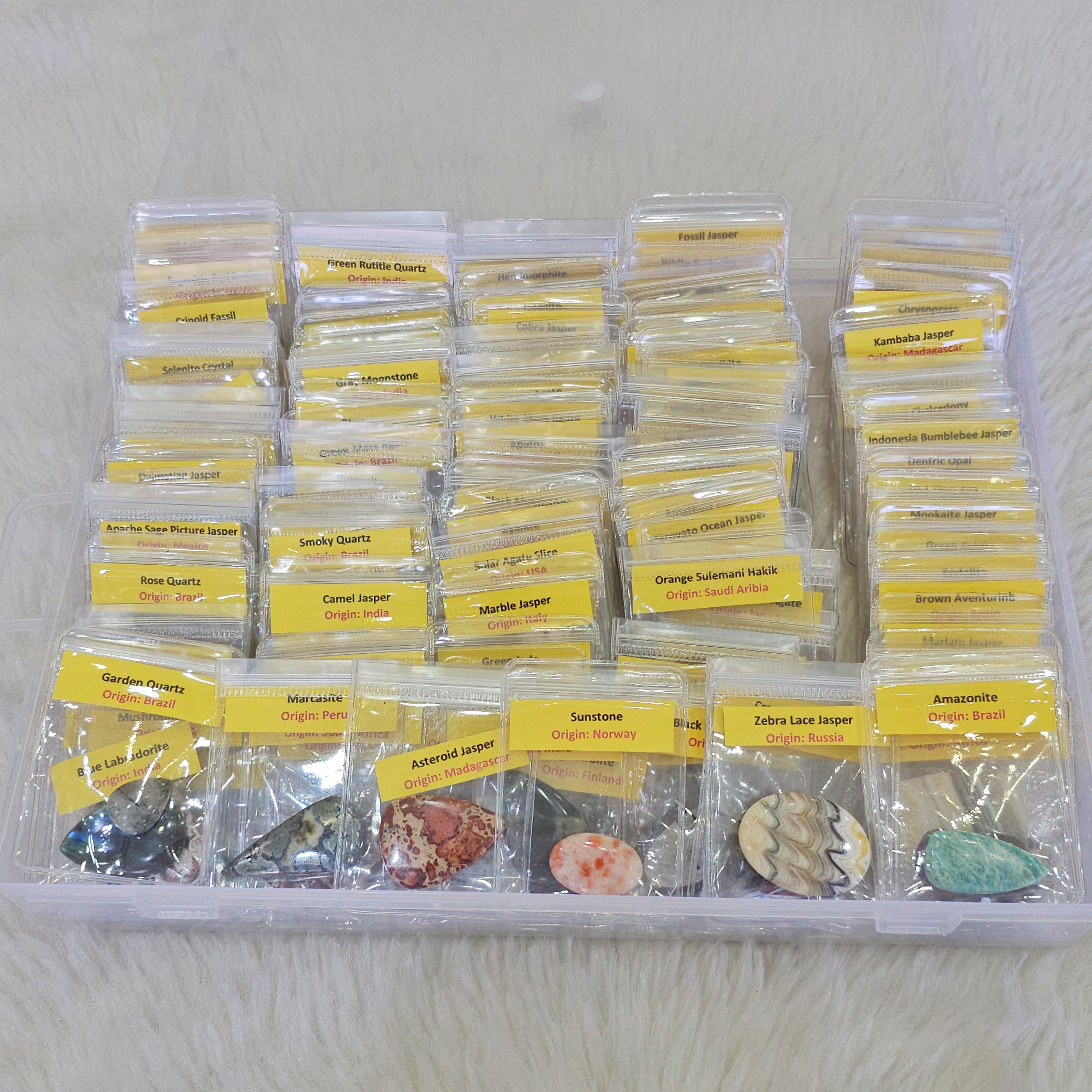 Mega 160 PCS Gemstone Collection Box – 160 Unique Cabochons with Names & Origins - The LabradoriteKing