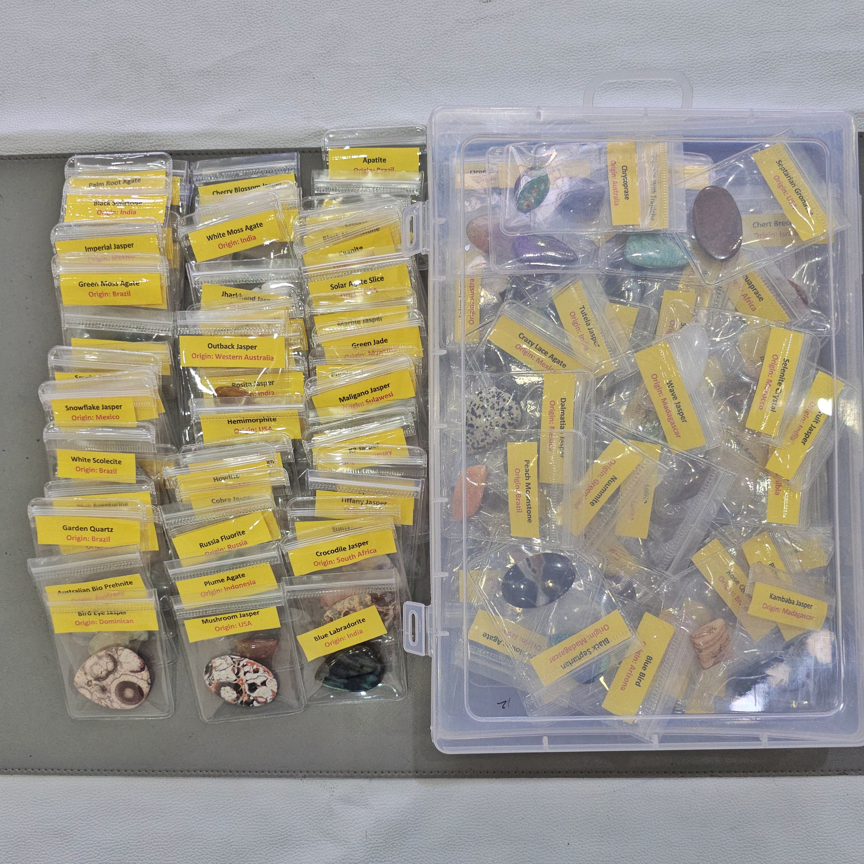 Mega 160 PCS Gemstone Collection Box – 160 Unique Cabochons with Names & Origins - The LabradoriteKing