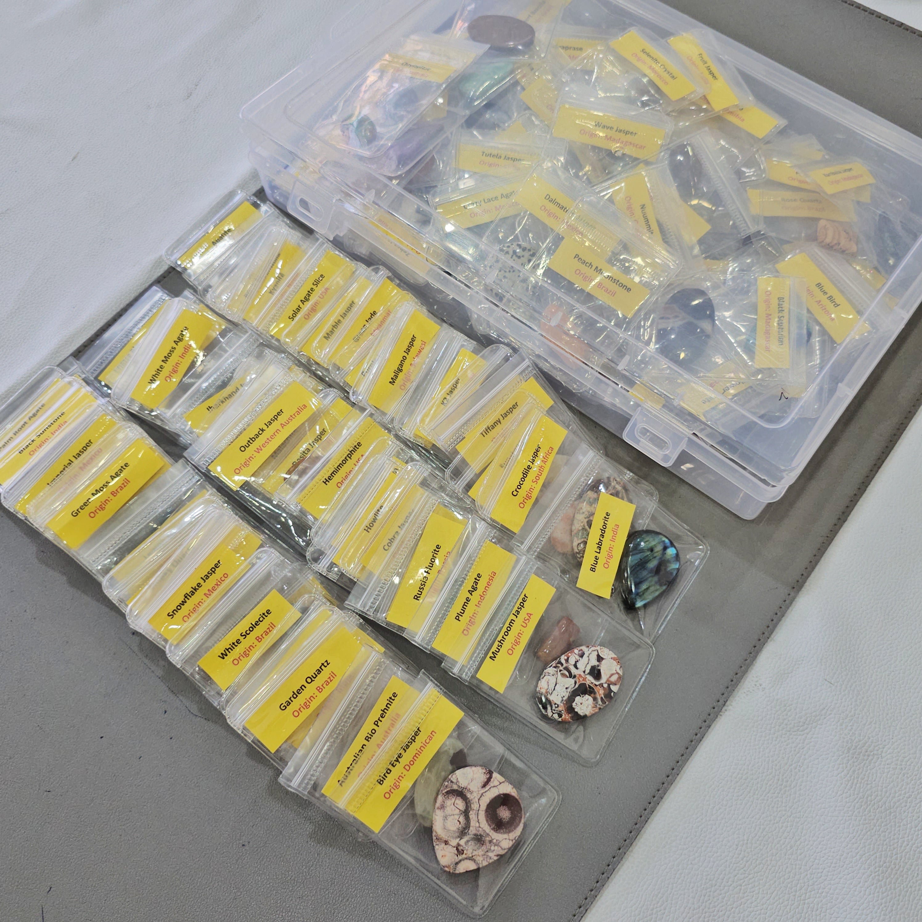 Mega 160 PCS Gemstone Collection Box – 160 Unique Cabochons with Names & Origins - The LabradoriteKing