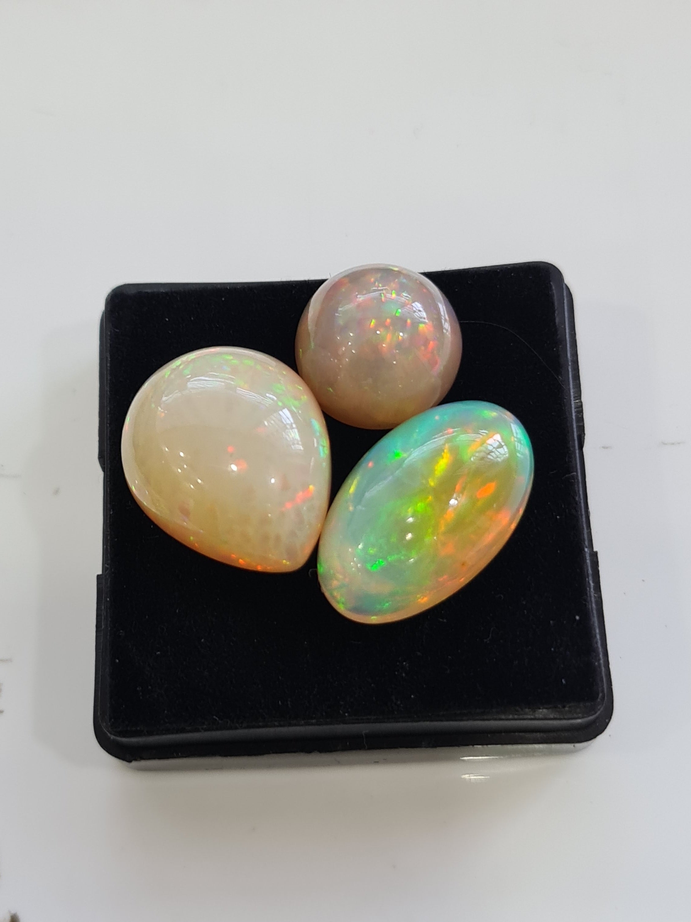 3pcs Natural Ethiopian Opal Cabochon | Mixshape| Size: 14-21mm - The LabradoriteKing