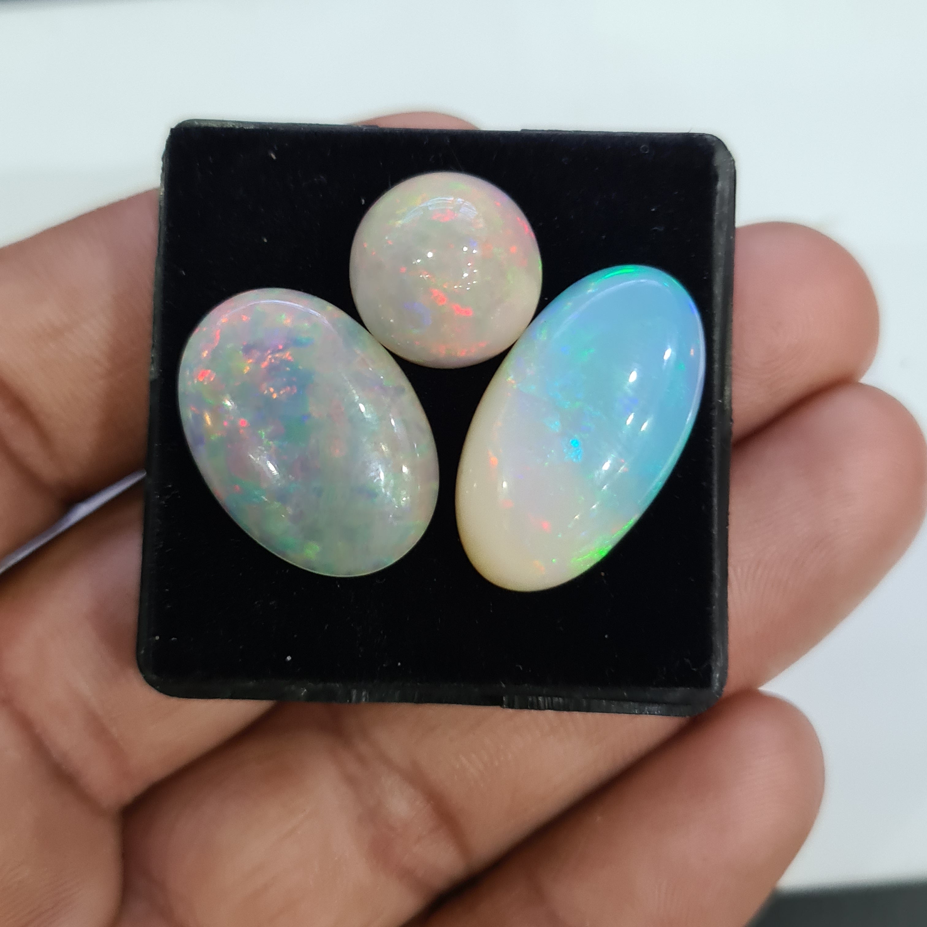 3pcs Natural Ethiopian Opal Cabochon | Oval&Round| Size: 13-24mm - The LabradoriteKing