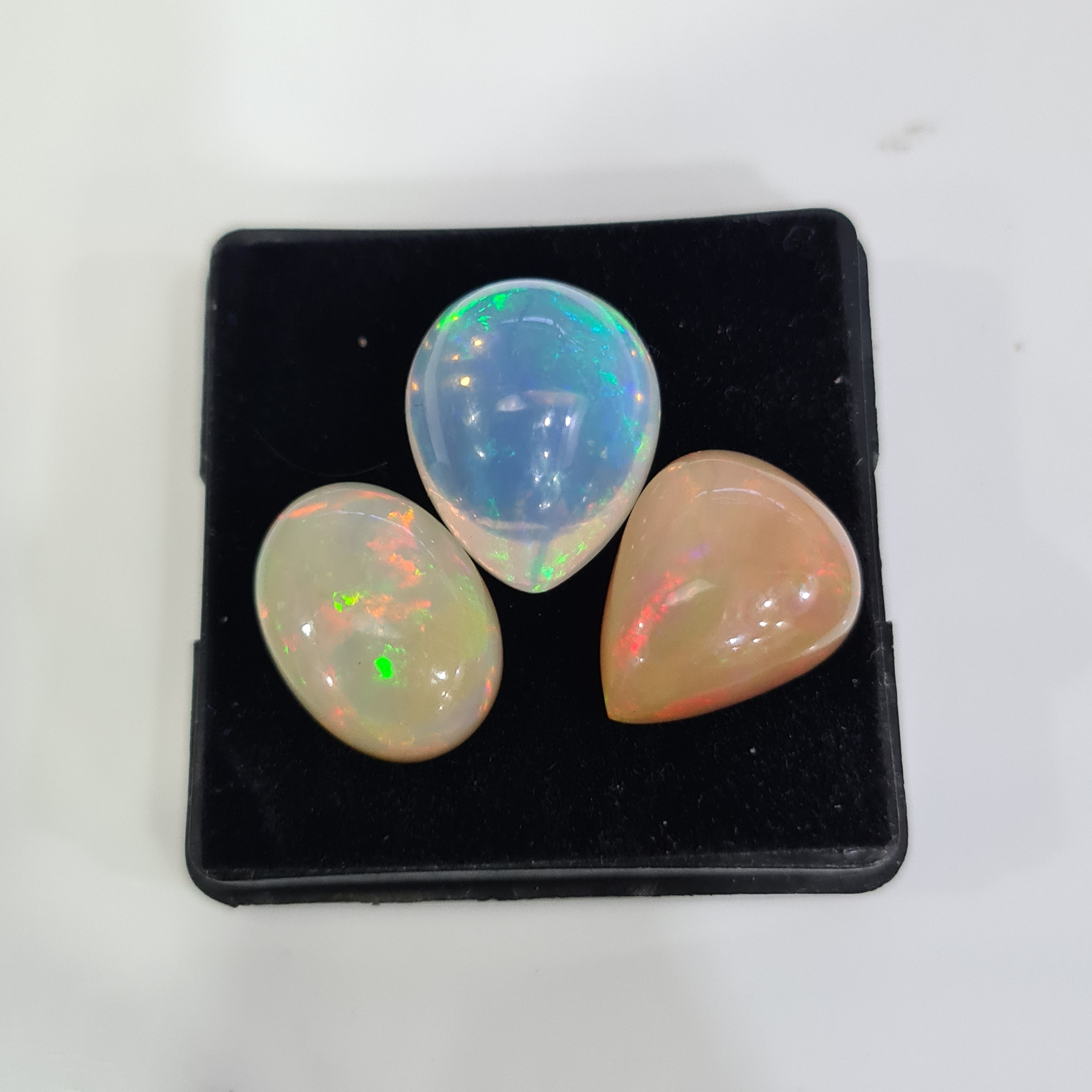 3pcs Natural Ethiopian Opal Cabochon | Oval&Pear| Size: 16-18mm - The LabradoriteKing