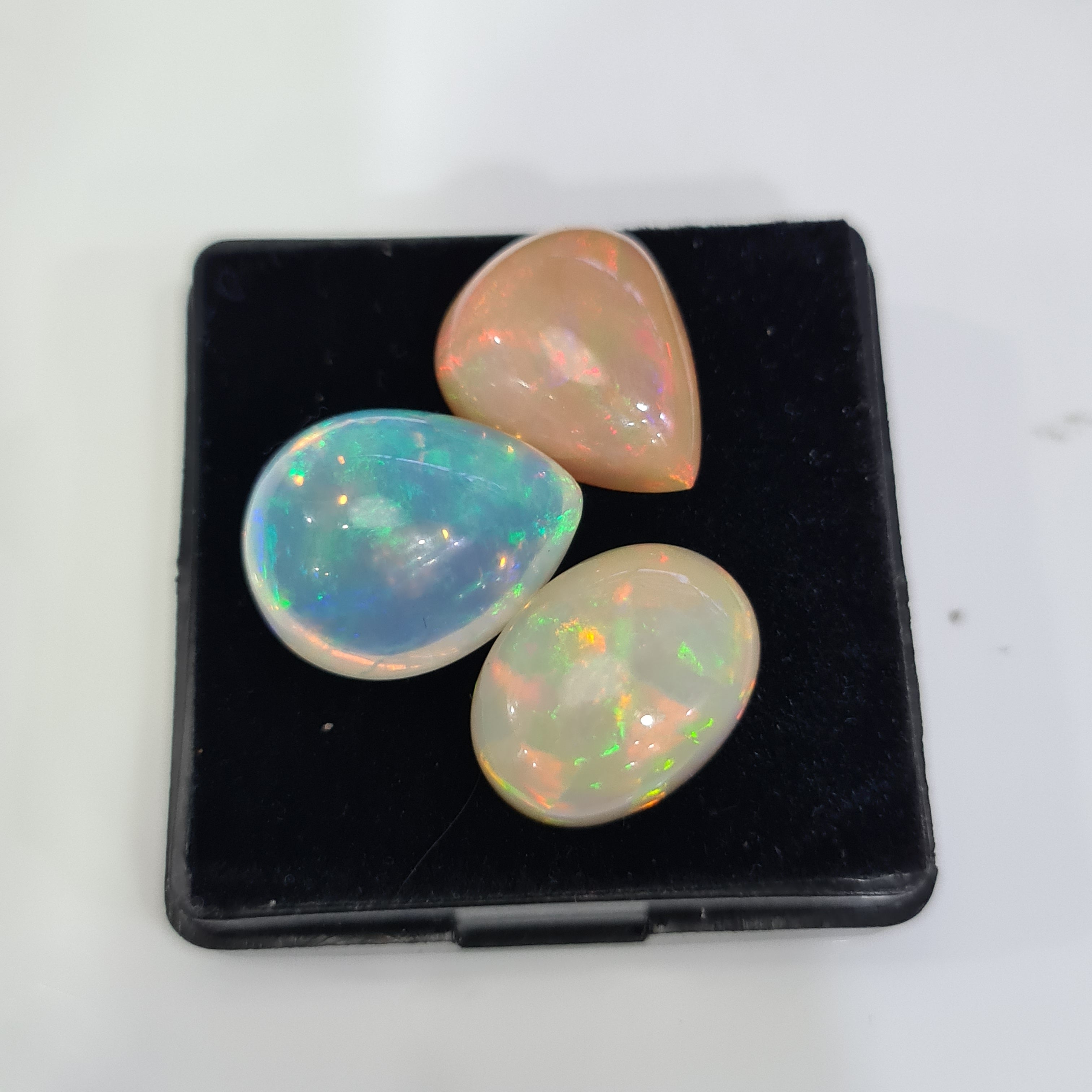 3pcs Natural Ethiopian Opal Cabochon | Oval&Pear| Size: 16-18mm - The LabradoriteKing