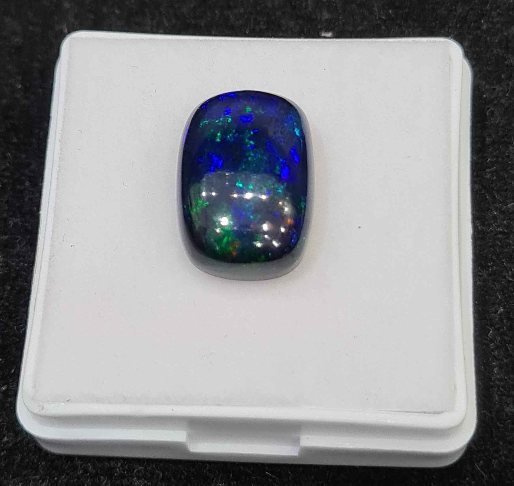 Ethiopian Black Smoked Opal Cabochon | Reactangle | Size: 18x13mm - The LabradoriteKing