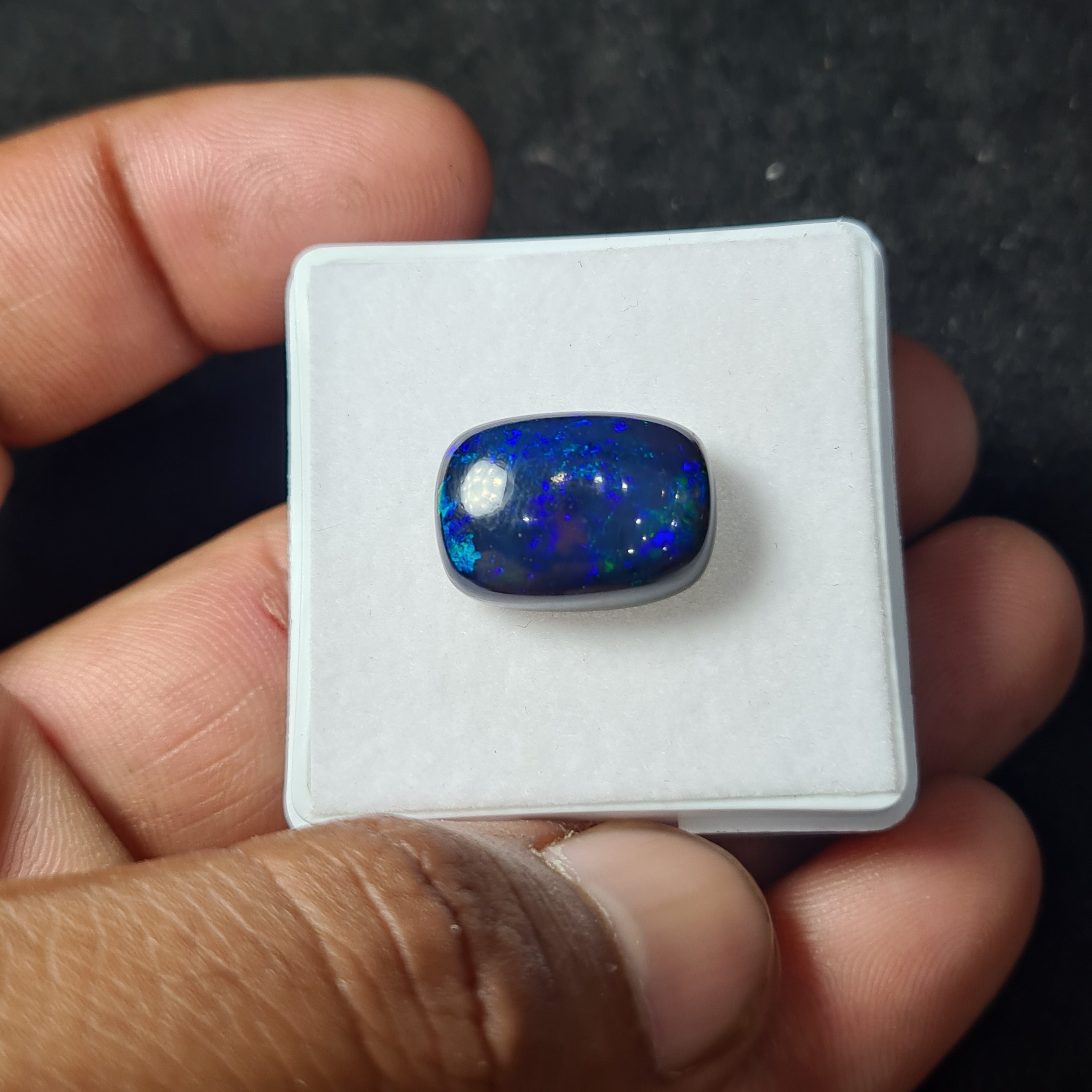 Ethiopian Black Smoked Opal Cabochon | Reactangle | Size: 18x13mm - The LabradoriteKing