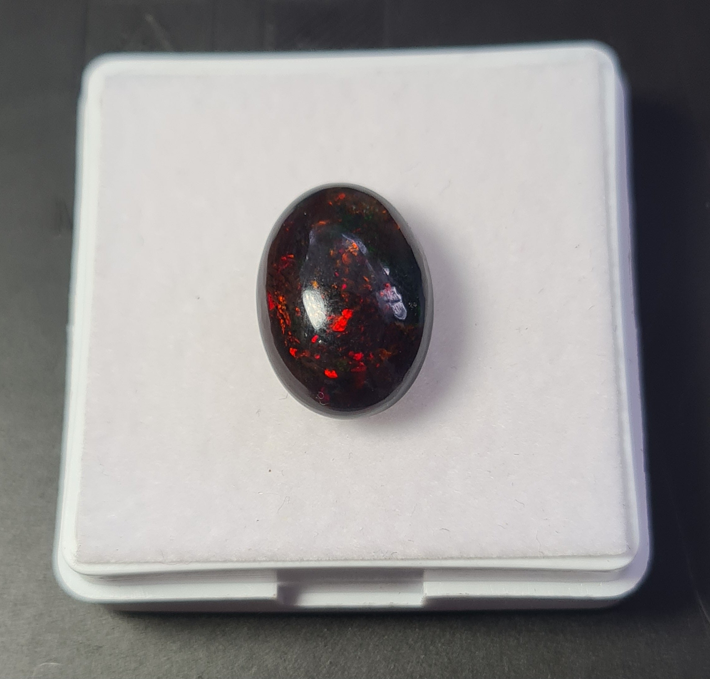 Ethiopian Black Smoked Opal Cabochon | Oval | Size: 17x12mm - The LabradoriteKing