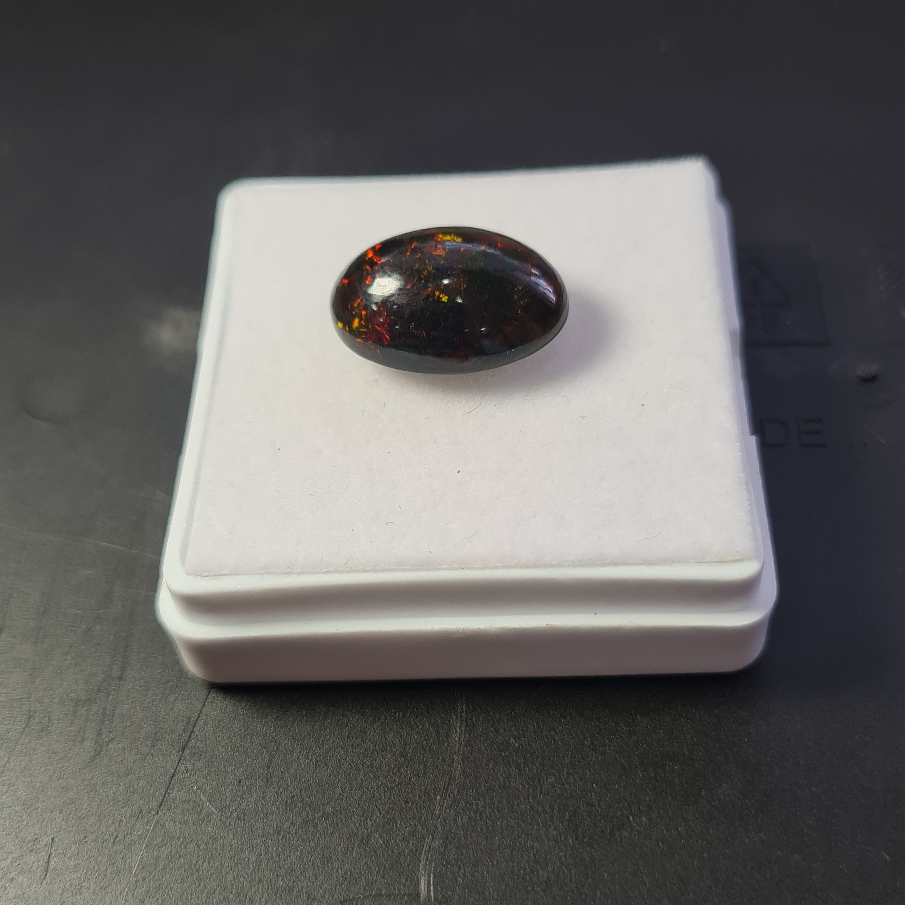 Ethiopian Black Smoked Opal Cabochon | Oval | Size: 17x12mm - The LabradoriteKing