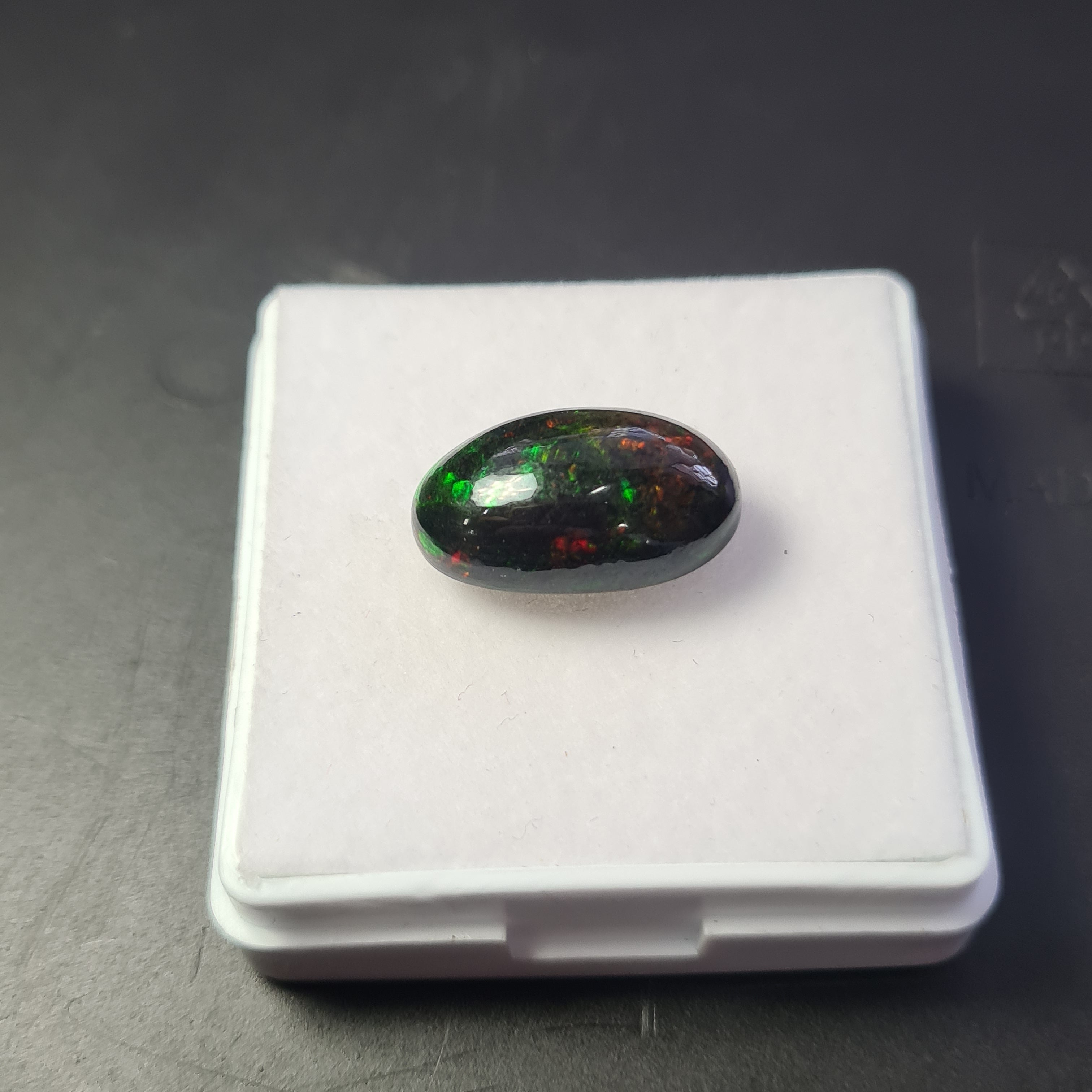 Ethiopian Black Smoked Opal Cabochon | Oval | Size: 18x11mm - The LabradoriteKing