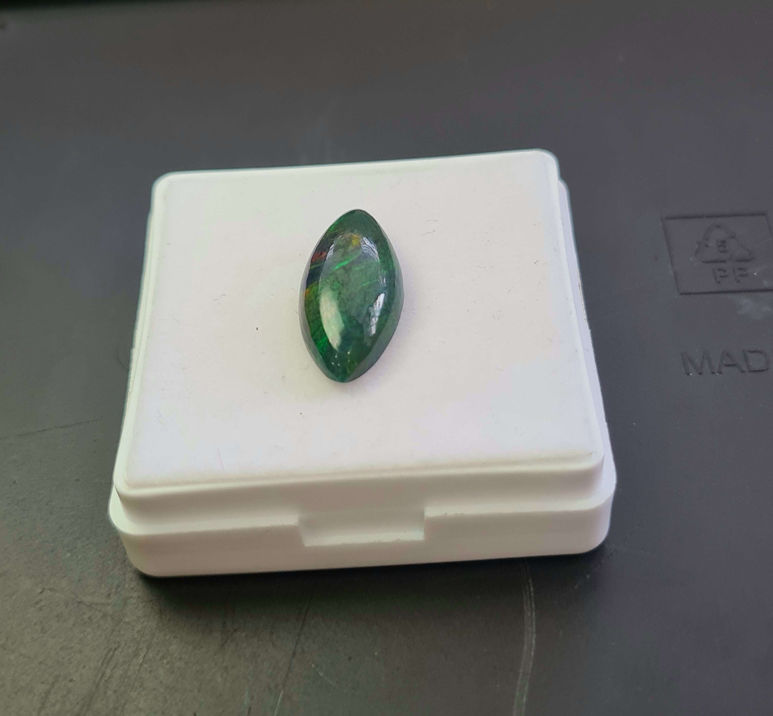 Ethiopian Black Smoked Opal Cabochon | Marquise | Size: 20x9mm - The LabradoriteKing