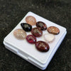 9 Pcs Natural Multi Tourmaline Cabochon | Mix | Size: 12-9mm - The LabradoriteKing