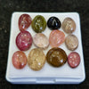 12 Pcs Natural Multi Tourmaline Cabochon | Mix | Size: 9-12mm - The LabradoriteKing