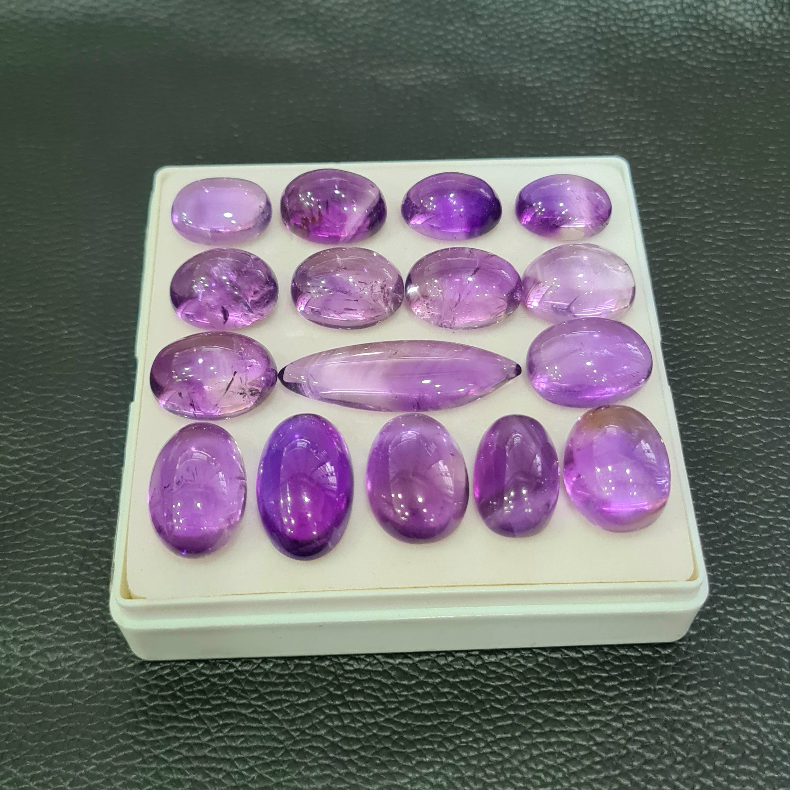 16 Pcs Natural Amethyst Cabochon | Mix | Size: 17-39mm - The LabradoriteKing