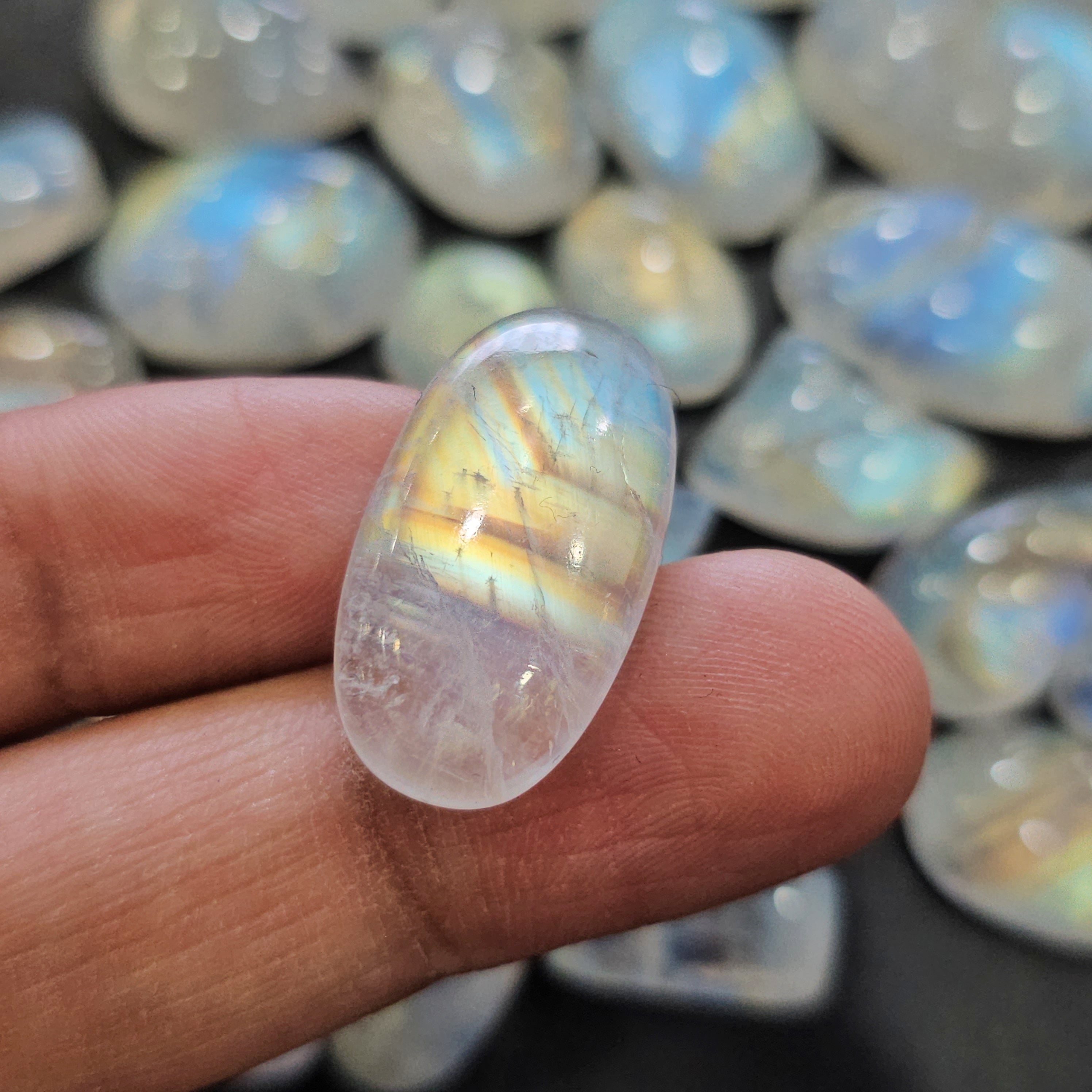 Natural Galaxy Moonstone from India Cabochan | Mix | Randomly Pick - The LabradoriteKing