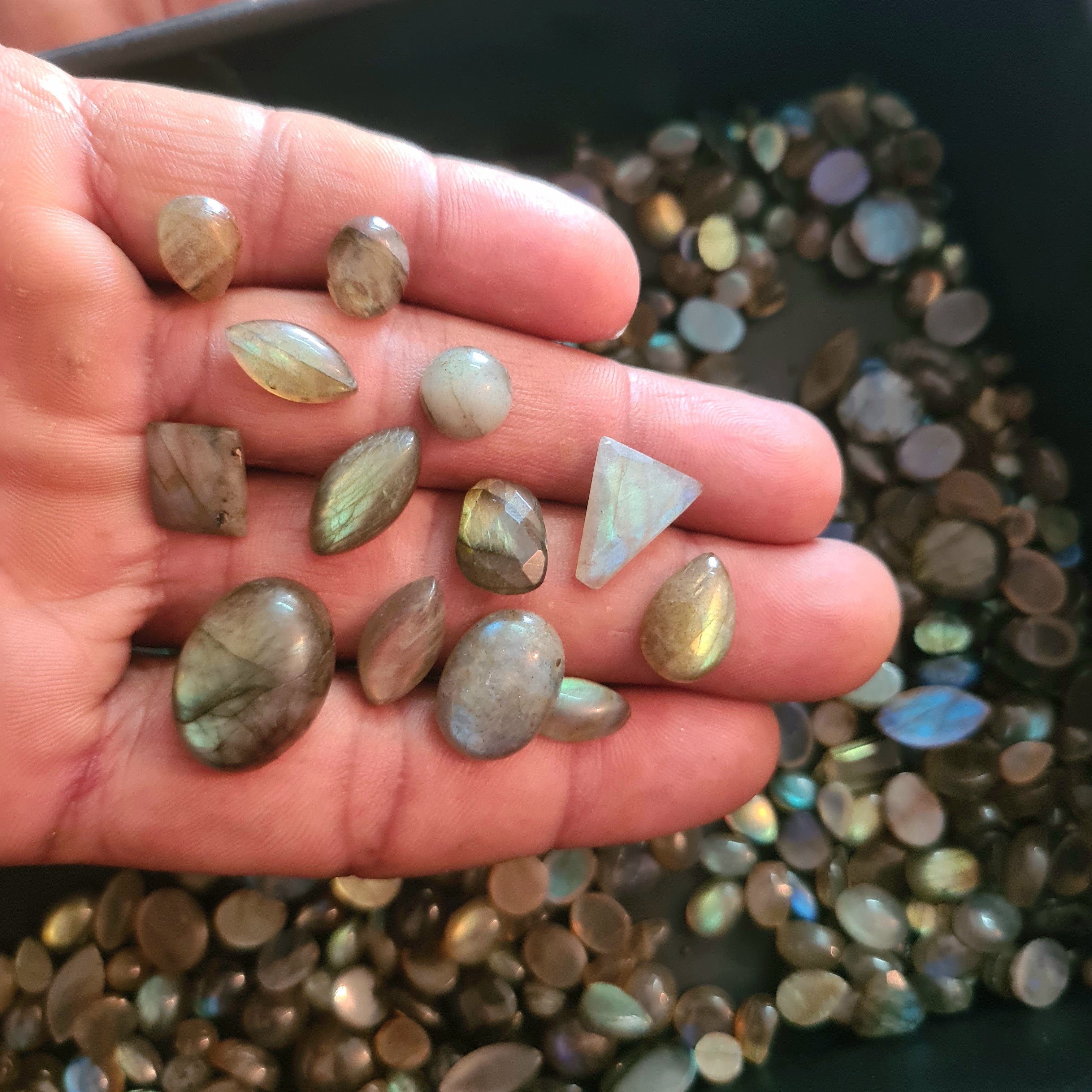 1 Lots Natural Labradorite Cabochons | 4-21mm | Shape: Mix - The LabradoriteKing