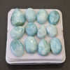 12 Pcs Natural Larimar Cabochons | 100% Natural and Untreated | 11-18mm | Shape: Mix - The LabradoriteKing