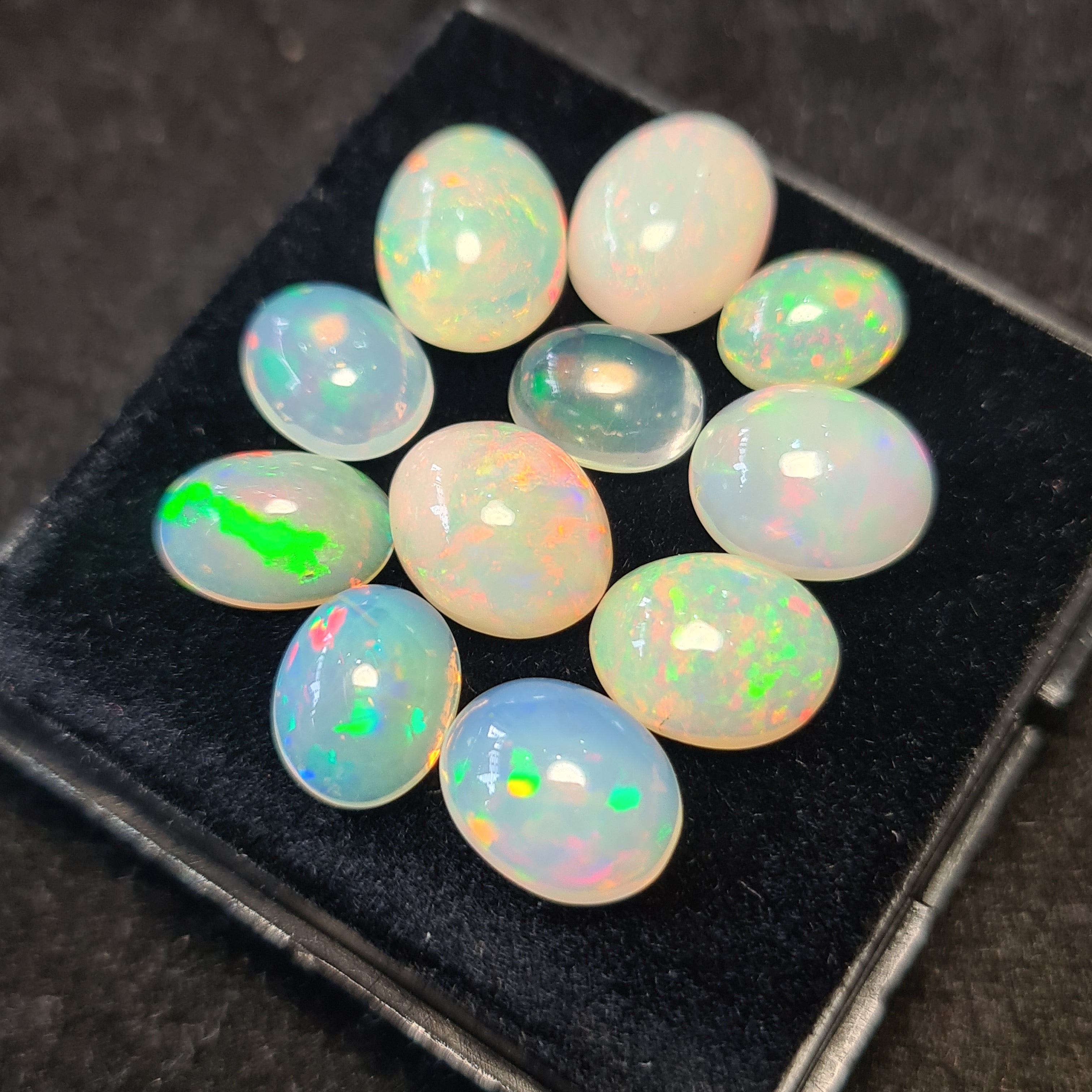 11Pcs of Natural Ethopian Opal Cabochons | 8–10mm  | Shape-Oval - The LabradoriteKing