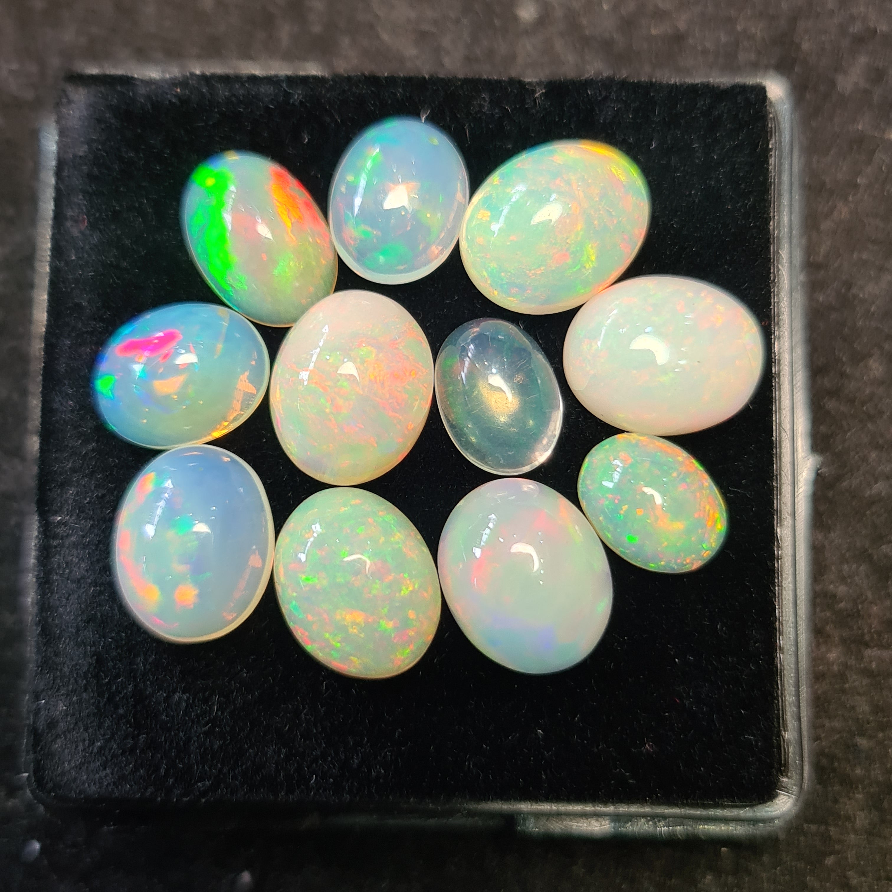 11Pcs of Natural Ethopian Opal Cabochons | 8–10mm  | Shape-Oval - The LabradoriteKing