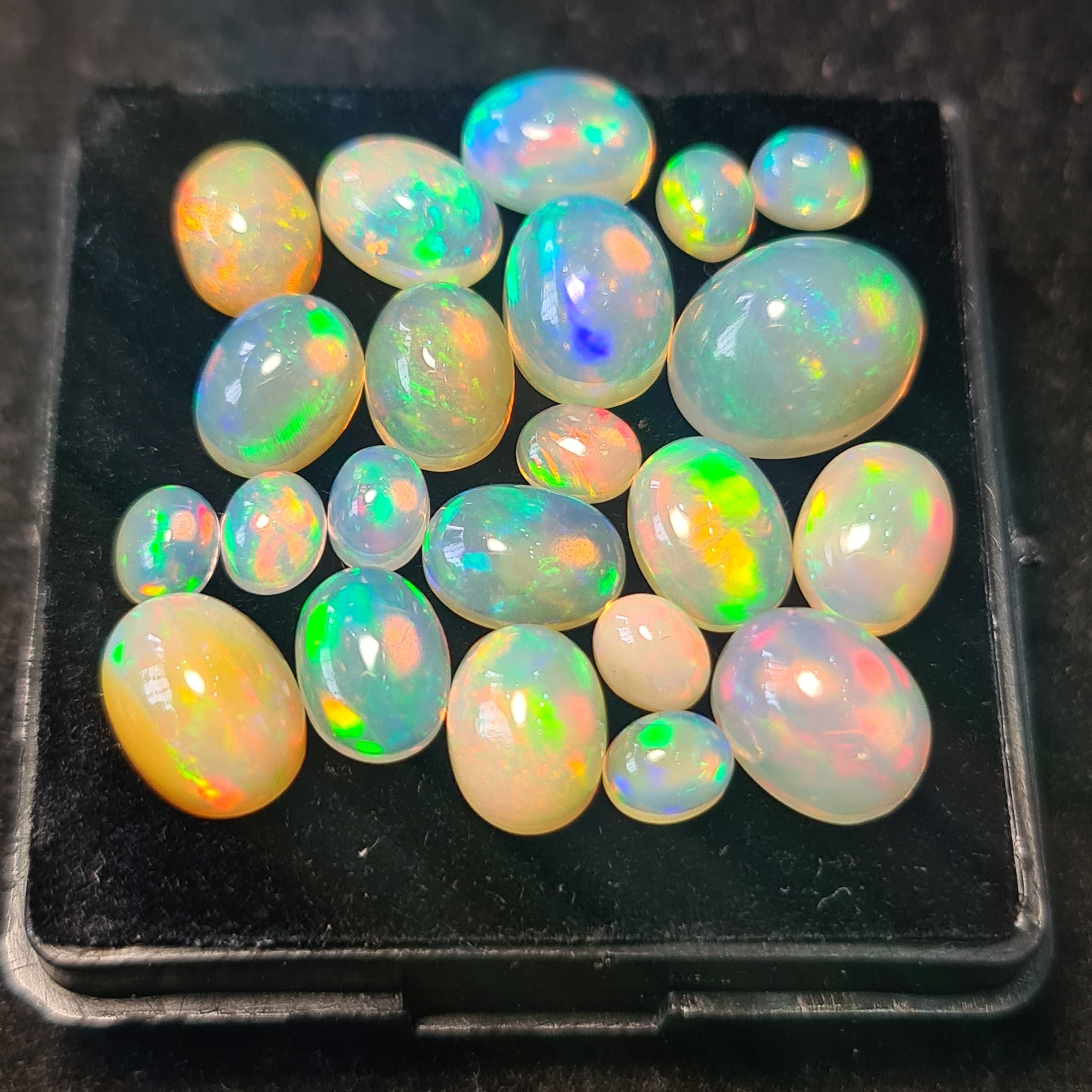 22Pcs of Natural Ethopian Opal Cabochons | 5–11mm  | Shape-Oval - The LabradoriteKing