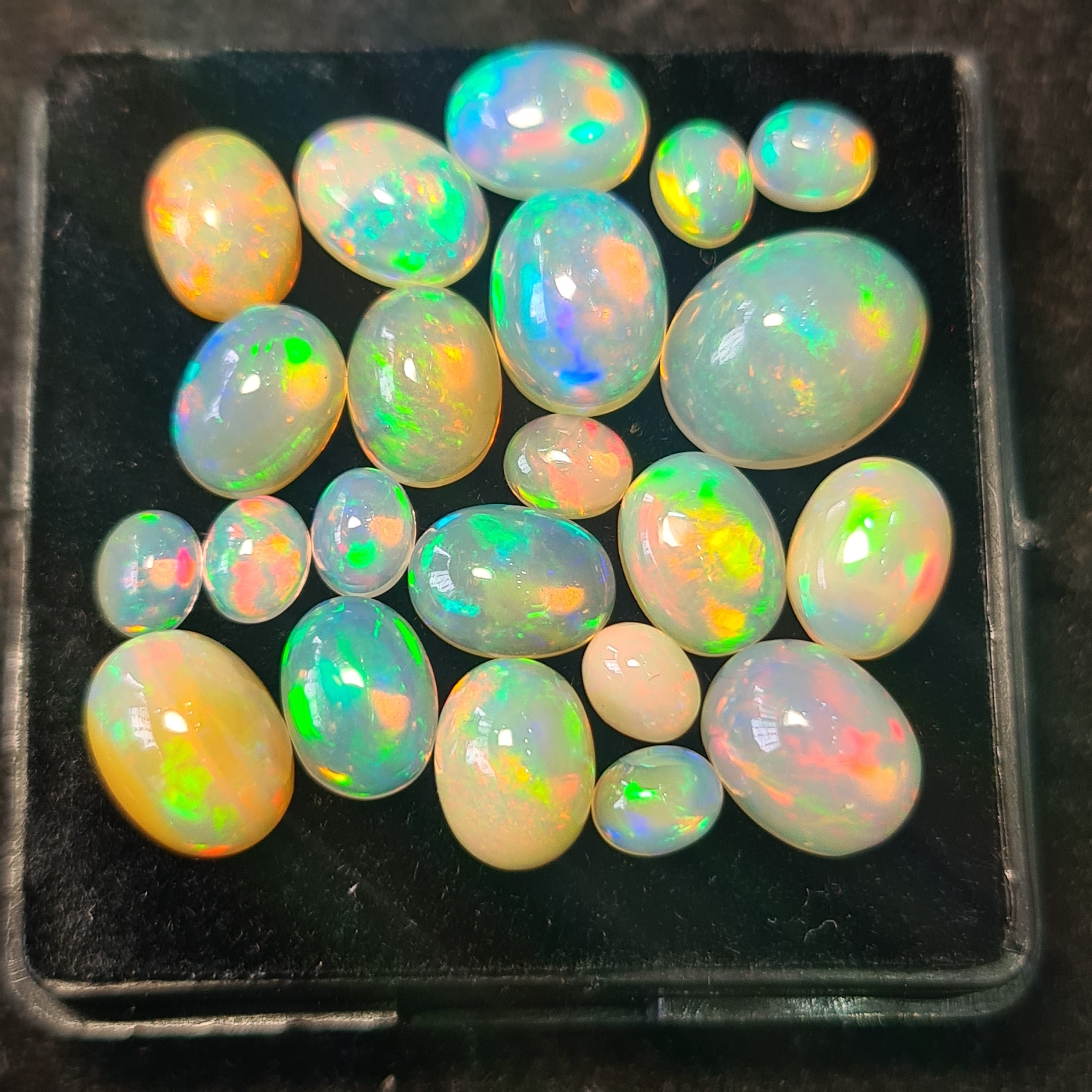 22Pcs of Natural Ethopian Opal Cabochons | 5–11mm  | Shape-Oval - The LabradoriteKing