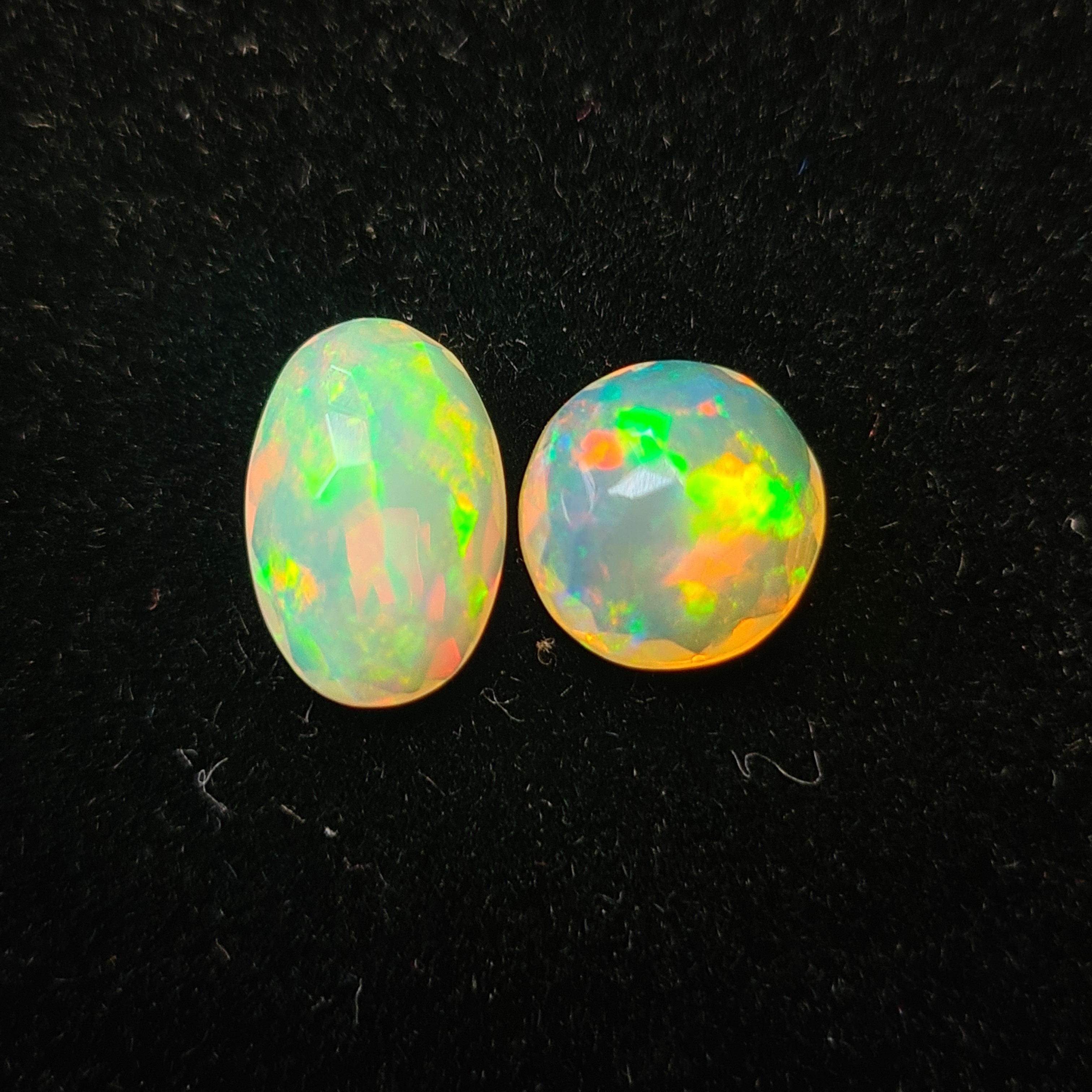 2Pcs of Natural Ethopian Opal Cabochons | 8–11mm  | Shape-Mix - The LabradoriteKing