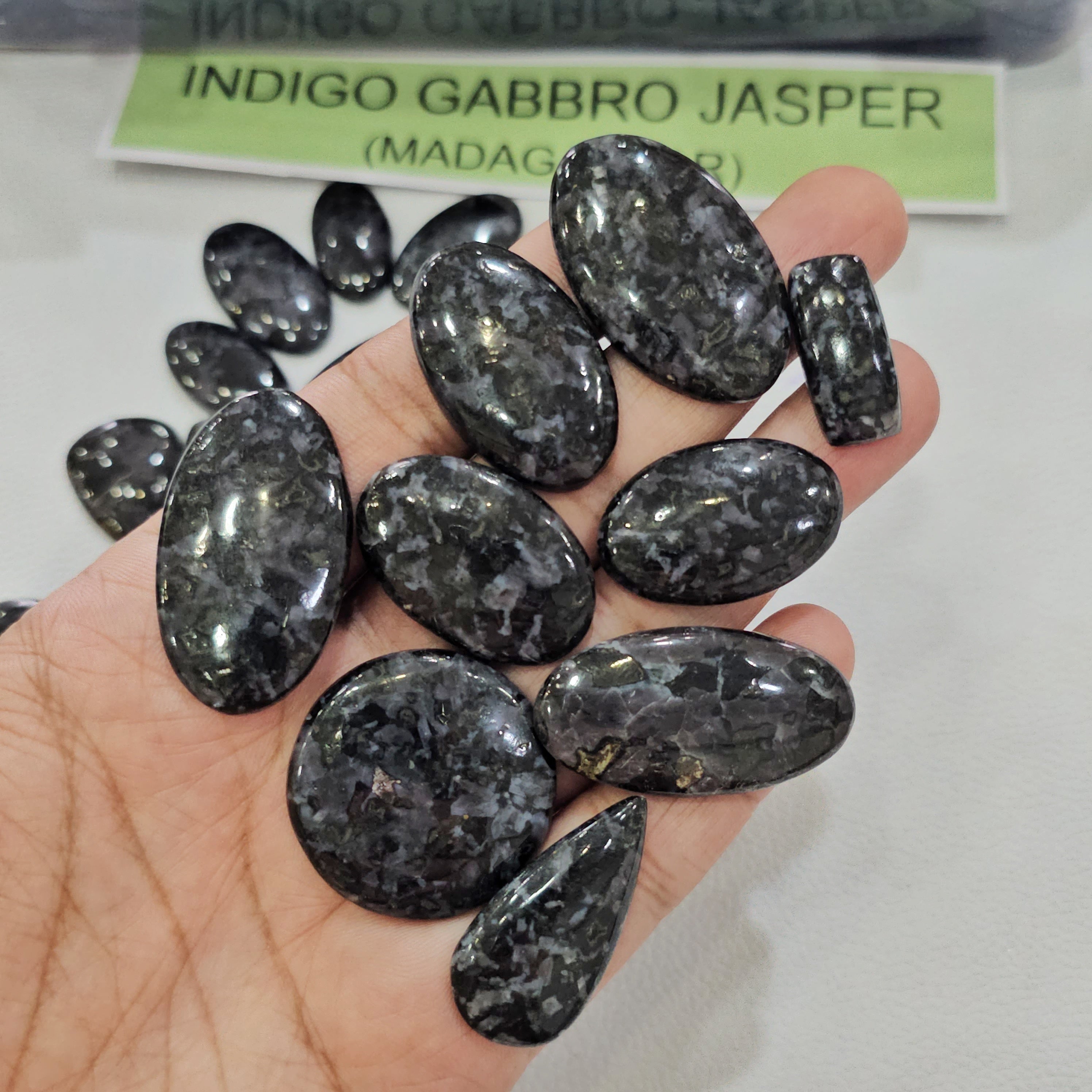 500 Grams Natural Indigo Gabbro Jasper Gemstones | 12 Pcs (Approx.) | 15–45mm - The LabradoriteKing
