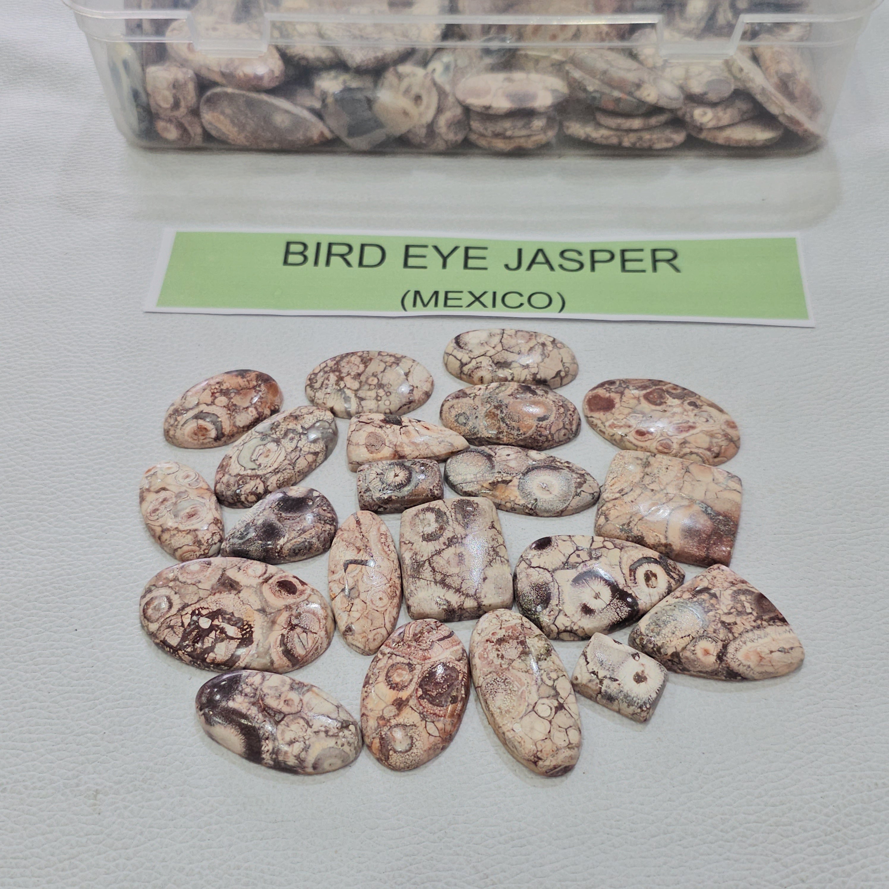 100 Grams Natural Bird Eye Jasper Gemstones | 15–20 Pcs | 15–45mm | Unique Pattern Stones - The LabradoriteKing