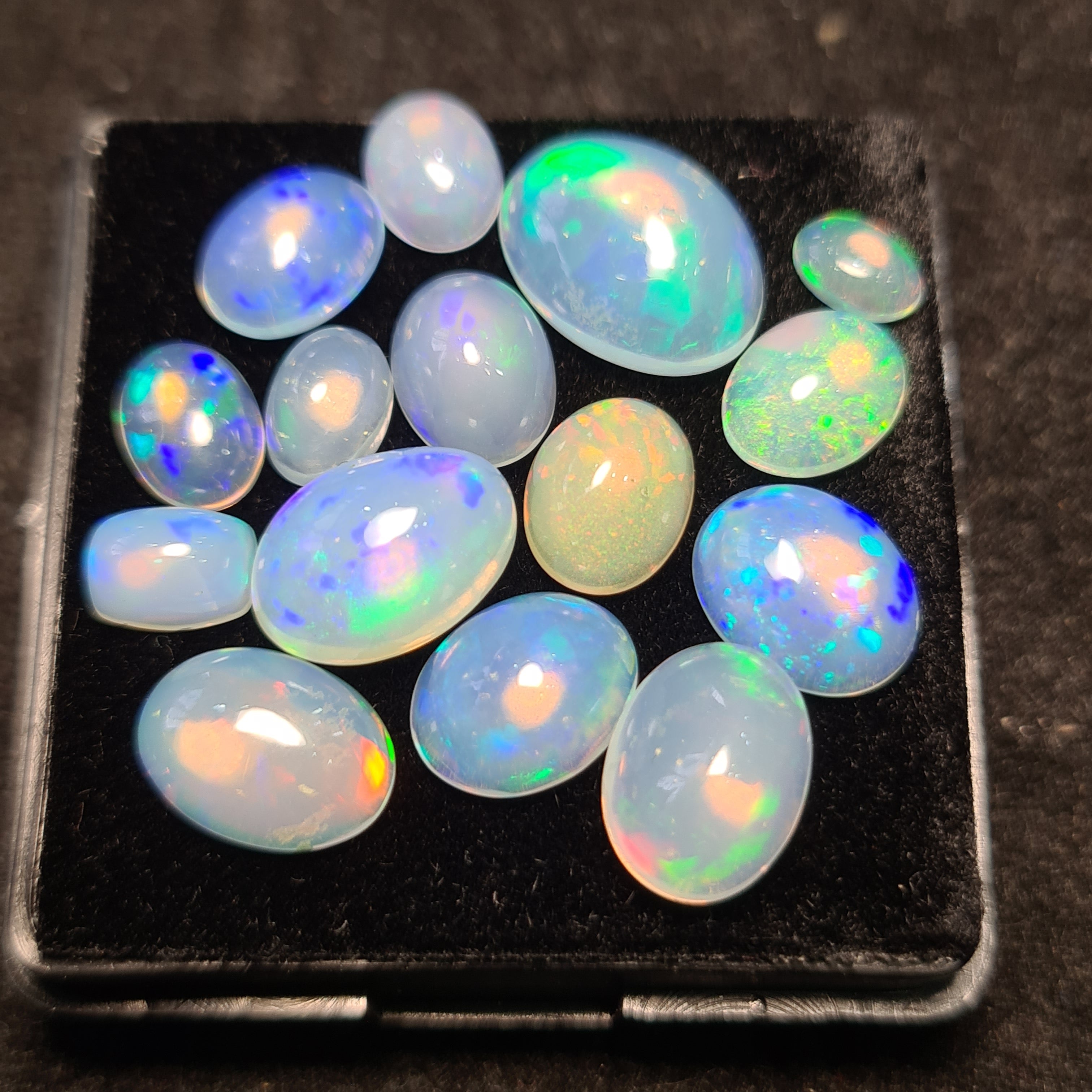 15Pcs of Natural Ethopian Opal Cabochons | 6–13mm  | Shape-Oval - The LabradoriteKing