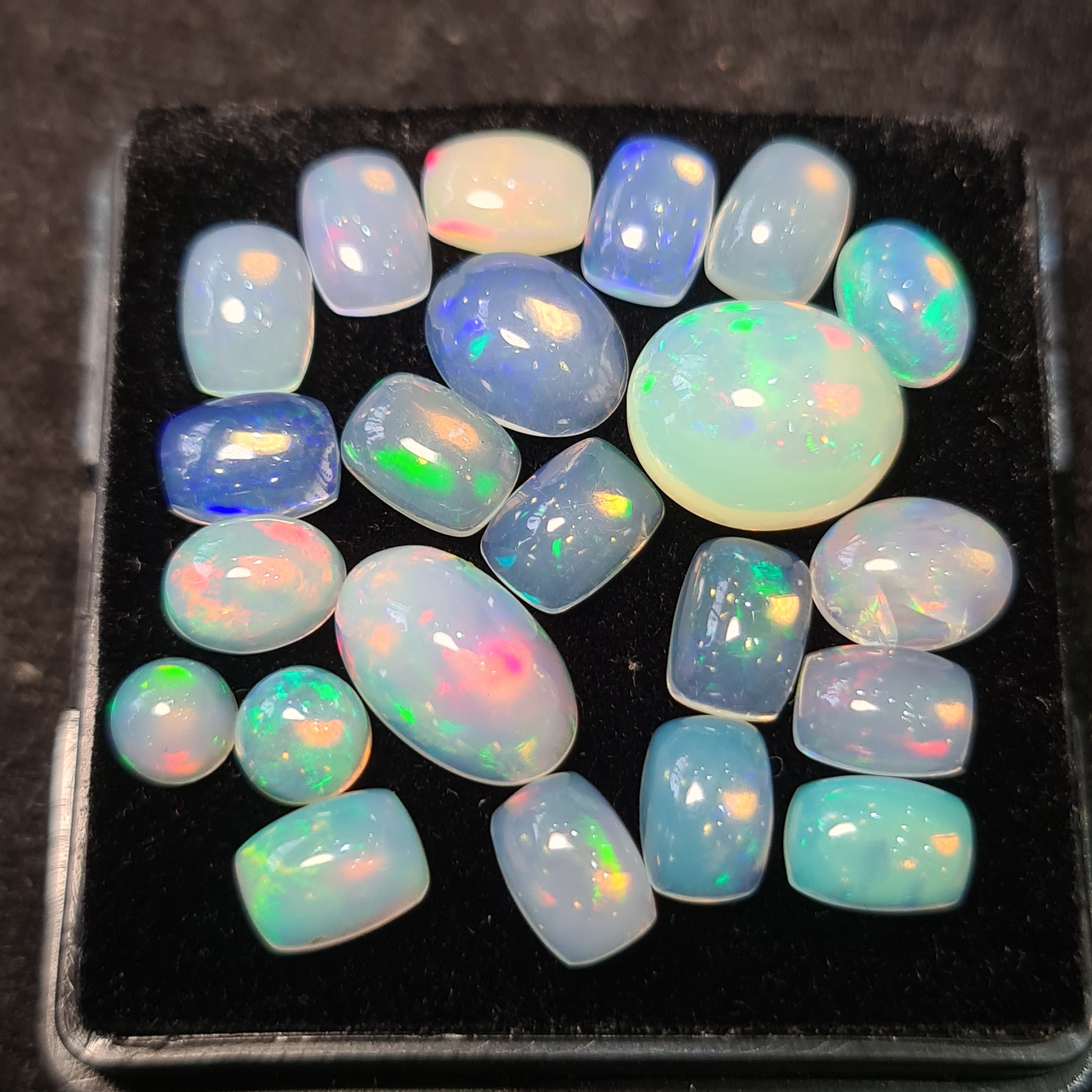 22Pcs of Natural Ethopian Opal Cabochons | 5–11mm  | Shape-Mix - The LabradoriteKing