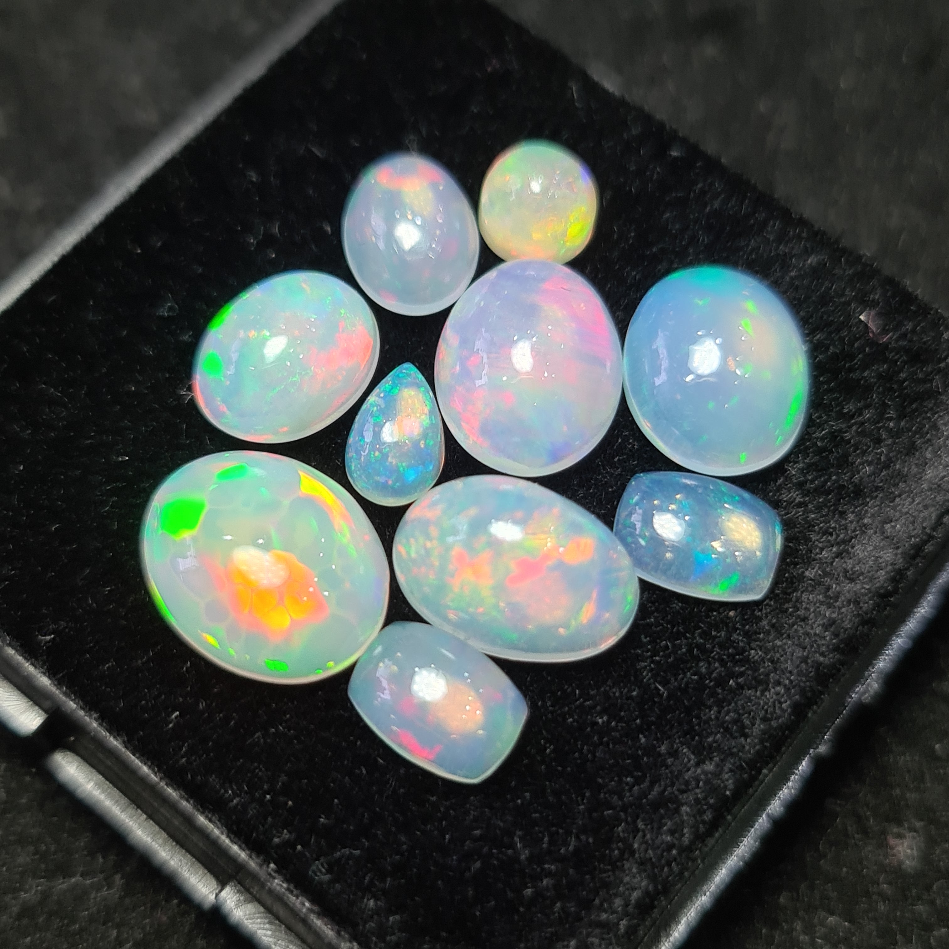 10Pcs of Natural Ethopian Opal Cabochons | 5–11mm  | Shape-Mix - The LabradoriteKing