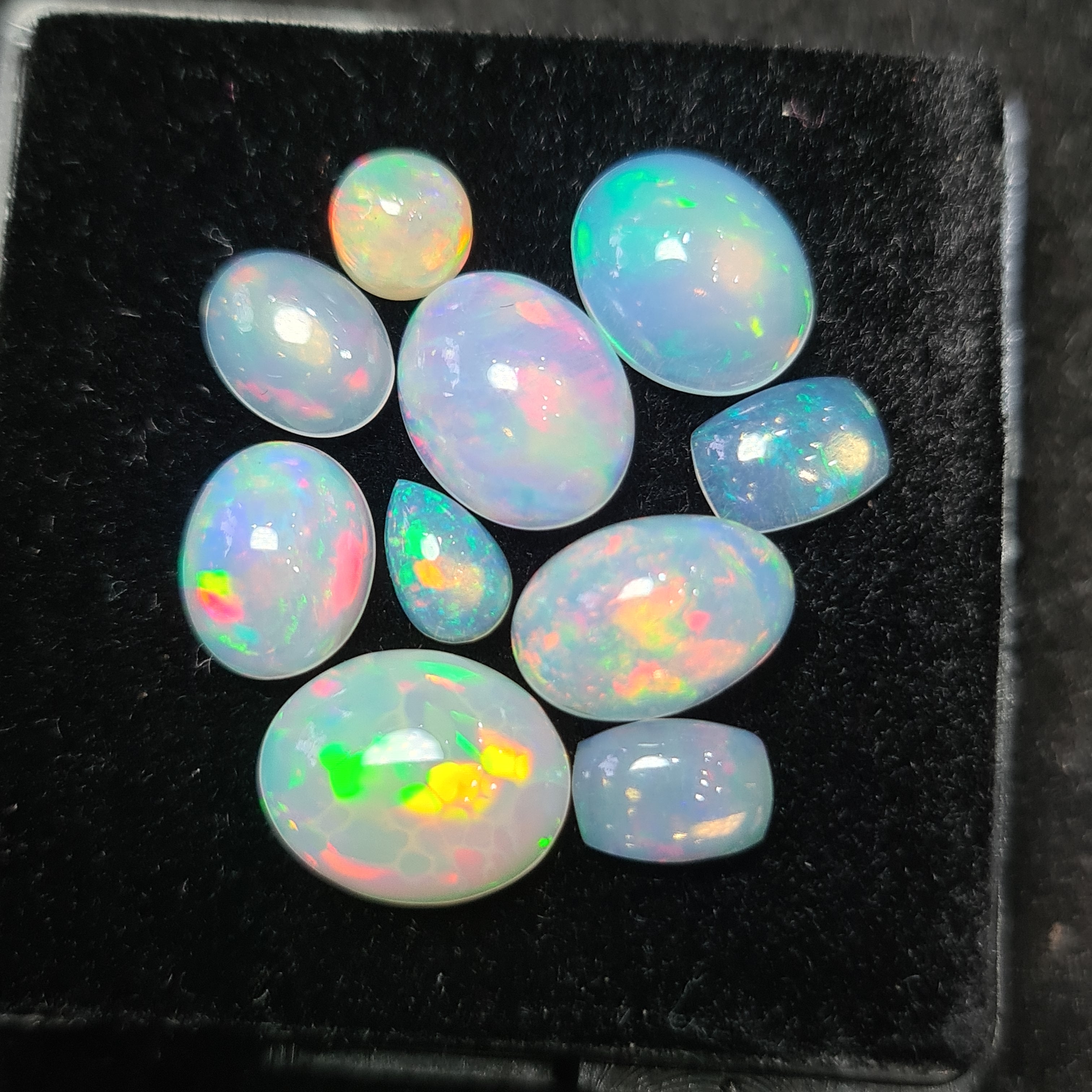 10Pcs of Natural Ethopian Opal Cabochons | 5–11mm  | Shape-Mix - The LabradoriteKing