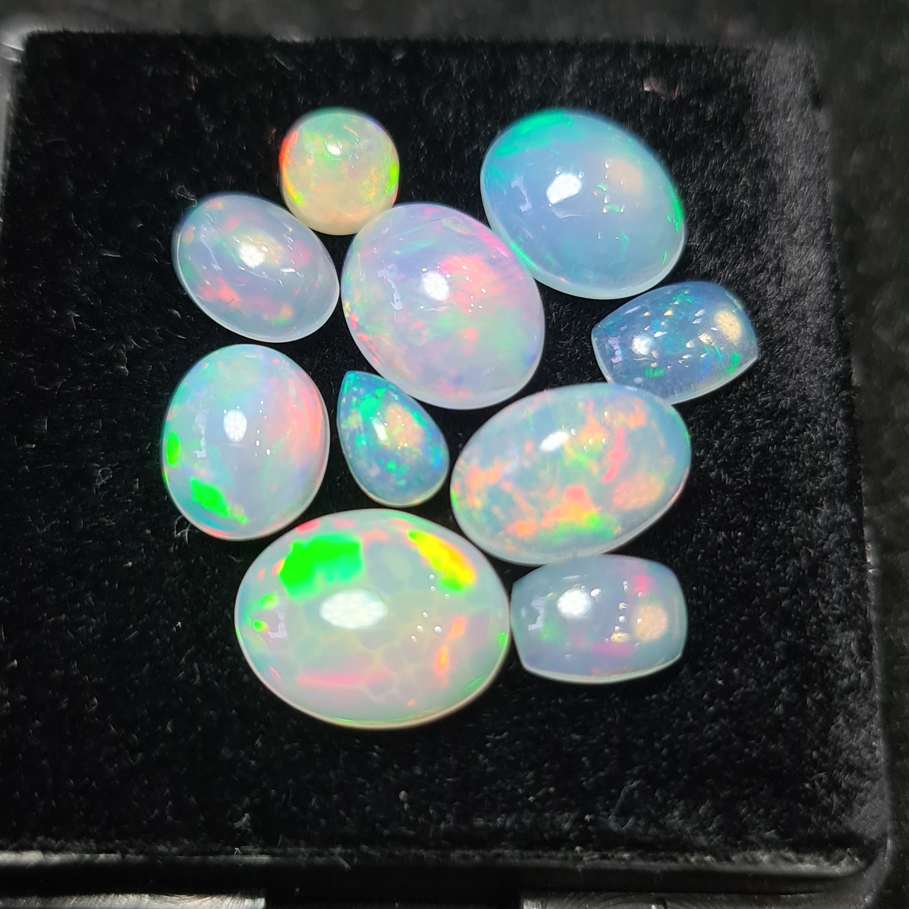 10Pcs of Natural Ethopian Opal Cabochons | 5–11mm  | Shape-Mix - The LabradoriteKing