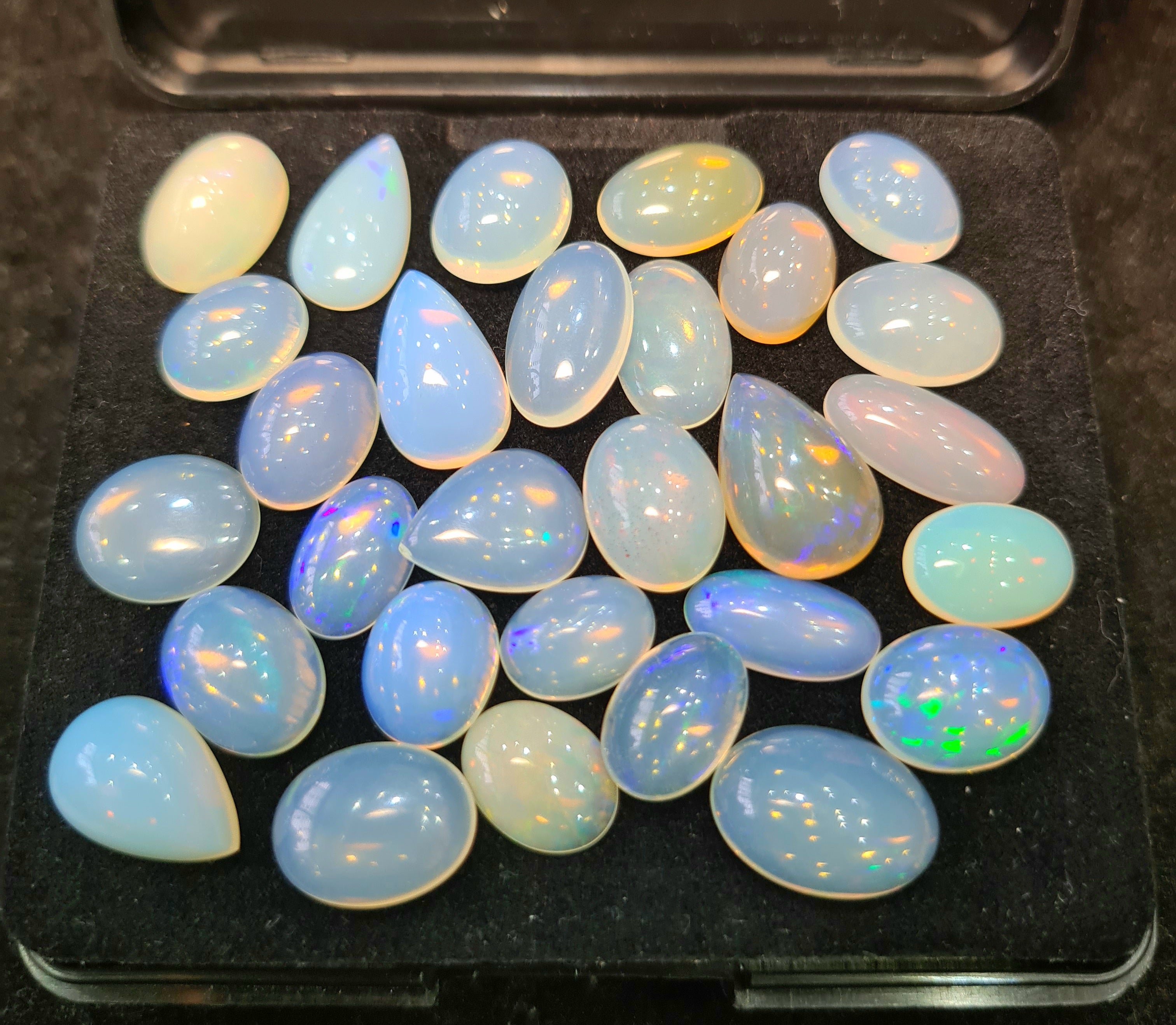 29Pcs of Natural Ethopian Opal Cabochons | 11–17mm  | Shape-Mix - The LabradoriteKing