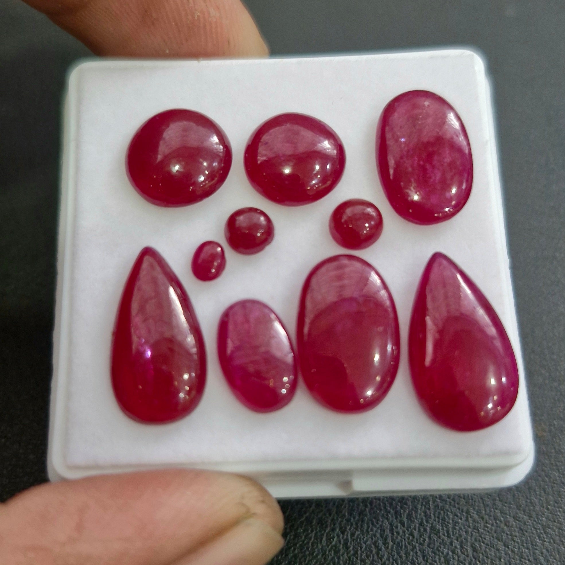 10Pcs Natural Clearance Ruby Cabochons | Mix Shape | Size:4-15mm - The LabradoriteKing