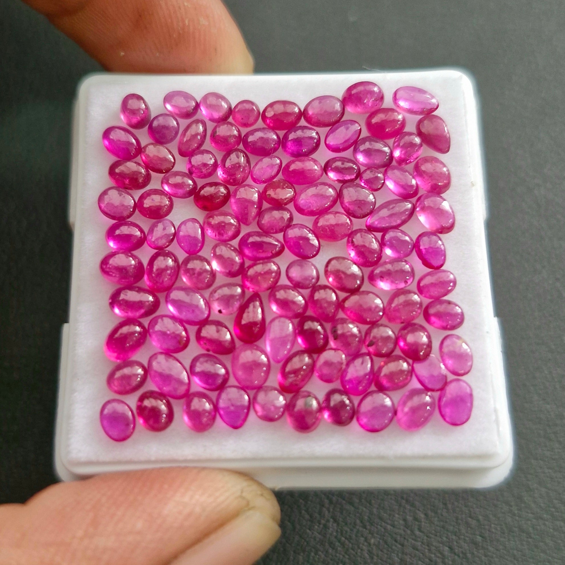 30cts of Natural Clearance Ruby Cabochons | Mix Shape | Size:2-5mm - The LabradoriteKing