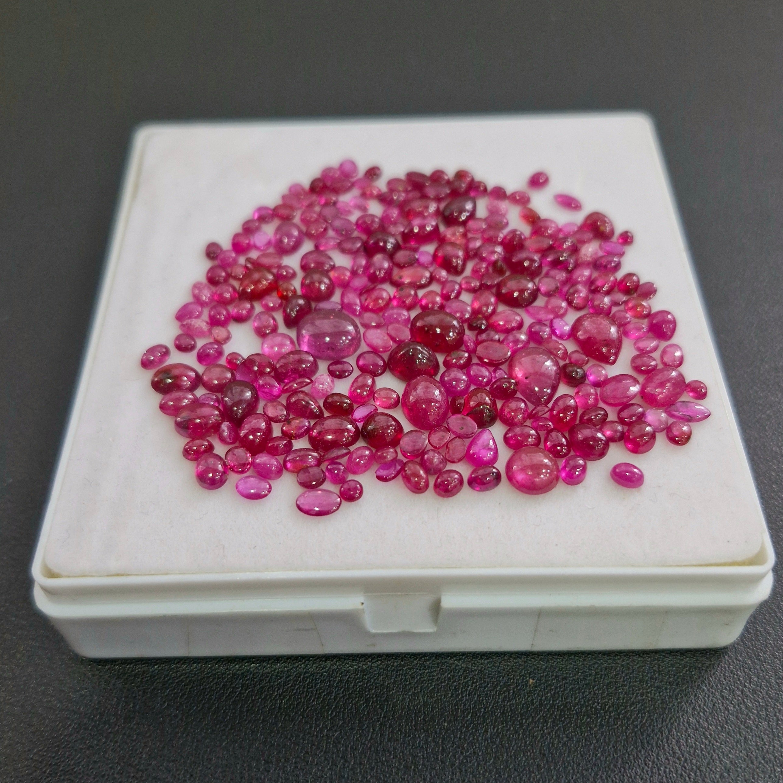 91cts of Natural Clearance Ruby Cabochons | Mix Shape | Size:2-9mm - The LabradoriteKing