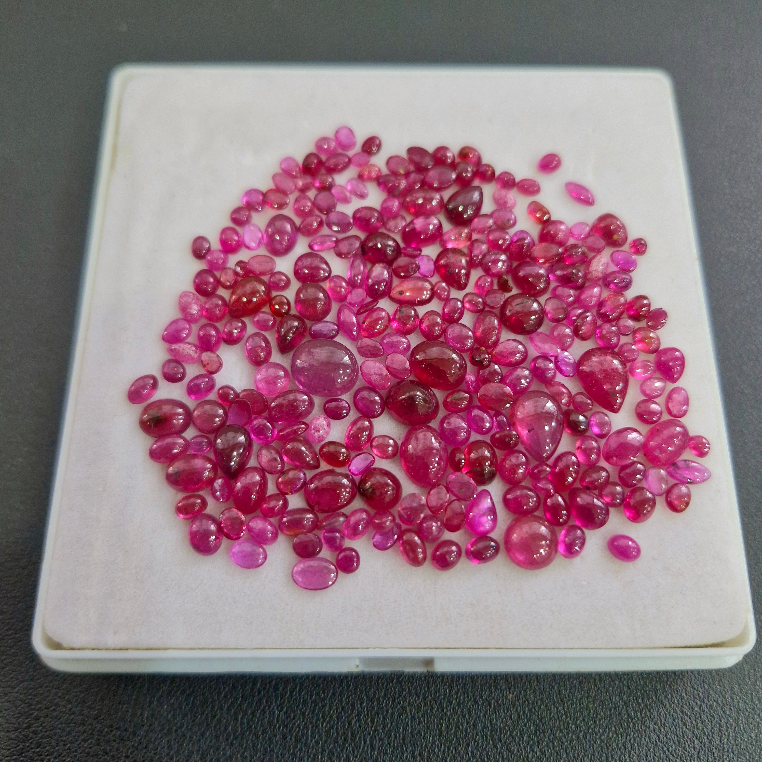 91cts of Natural Clearance Ruby Cabochons | Mix Shape | Size:2-9mm - The LabradoriteKing