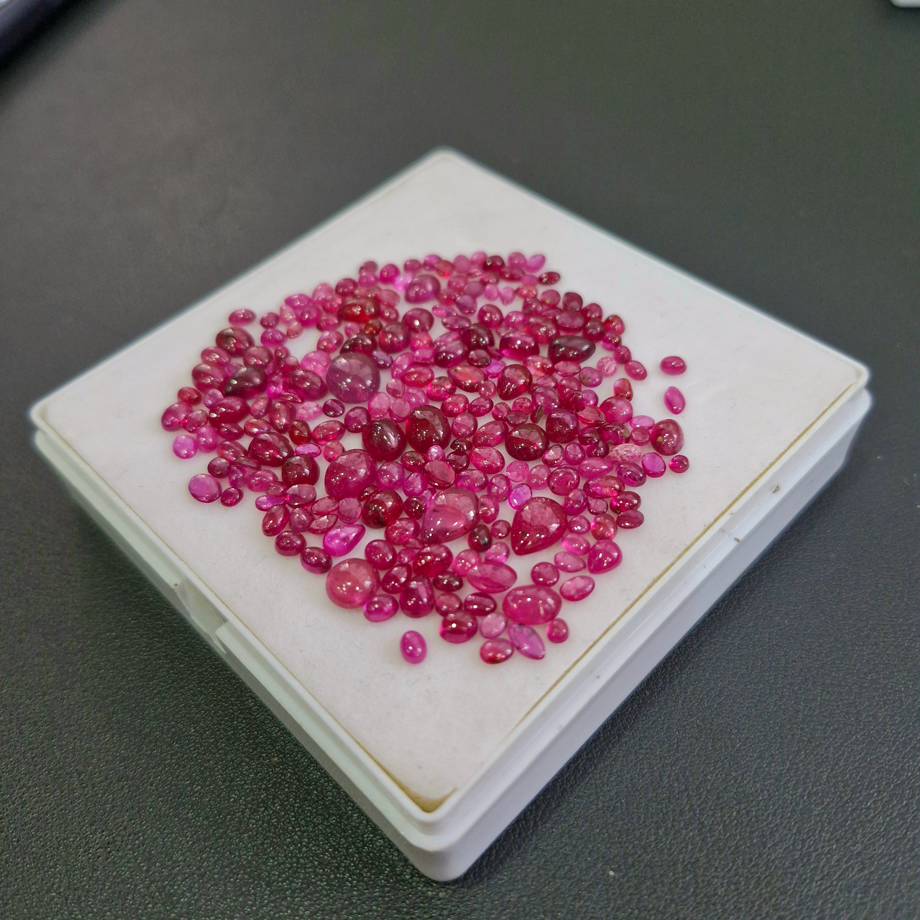 91cts of Natural Clearance Ruby Cabochons | Mix Shape | Size:2-9mm - The LabradoriteKing