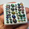 42Pcs of Natural Black Smoked Opal Cabochons | 5–10mm  | Shape-Mix - The LabradoriteKing