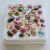 40 Pcs Natural Multi Tourmaline Cabochon | Mix | Size: 5-9mm - The LabradoriteKing