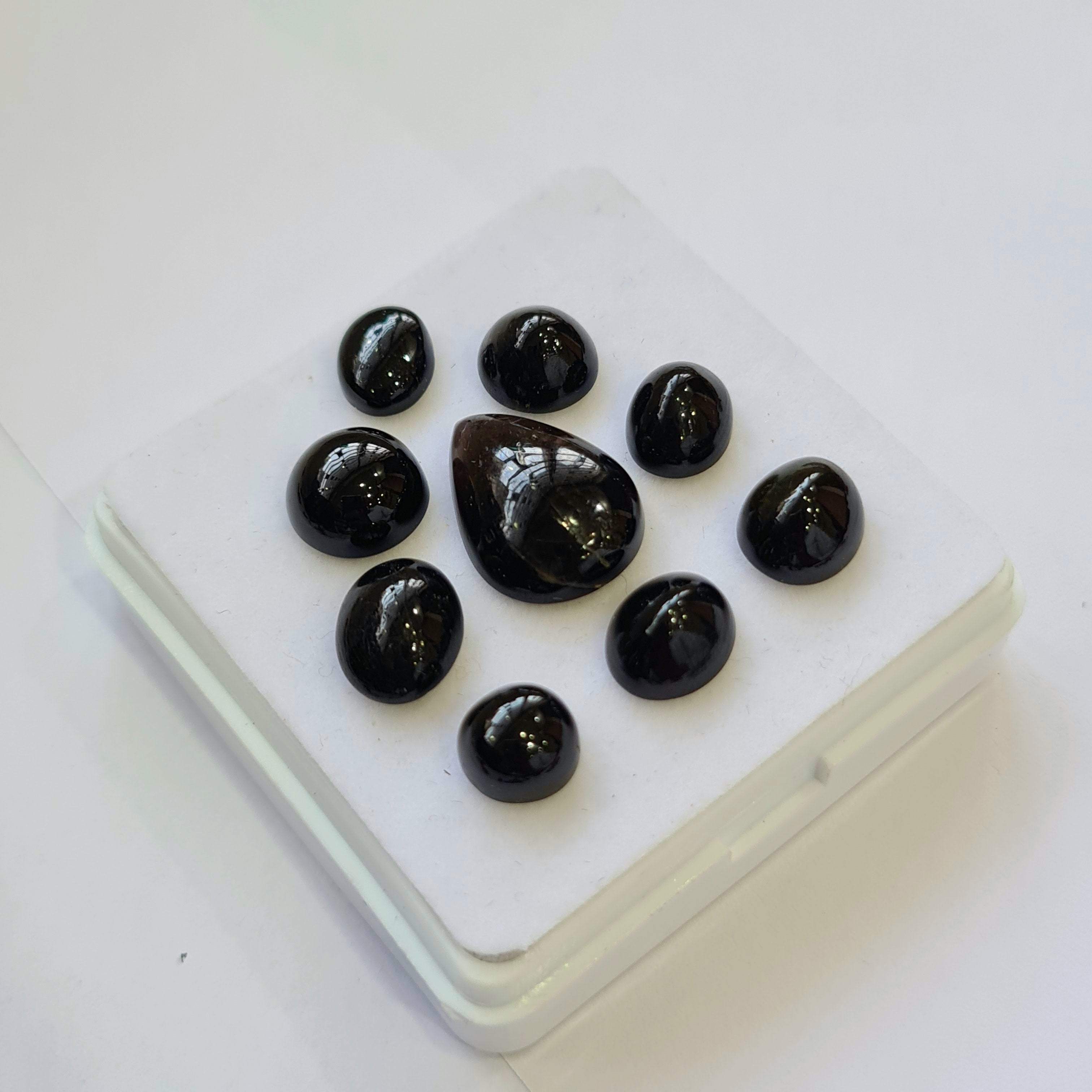 9 Pcs Natural Multi Tourmaline Cabochon | Mix | Size: 7-16mm - The LabradoriteKing