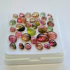 34 Pcs Natural Multi Tourmaline Cabochon | Mix | Size: 5-14mm - The LabradoriteKing