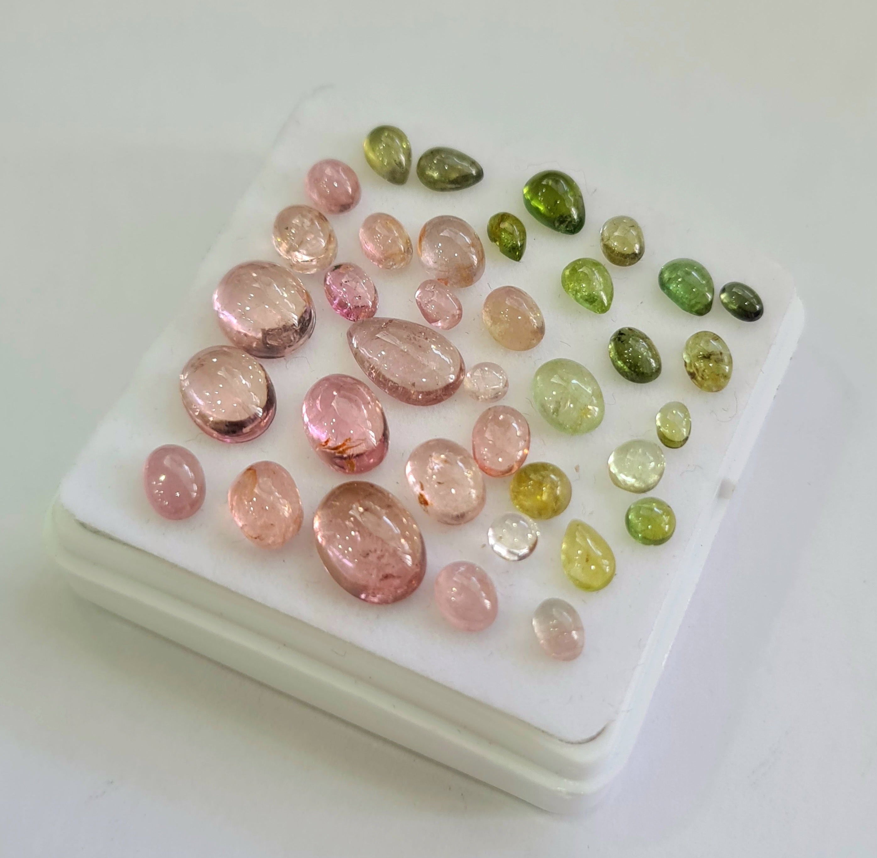 36 Pcs Natural Multi Tourmaline Cabochon | Mix | Size: 4-10mm - The LabradoriteKing
