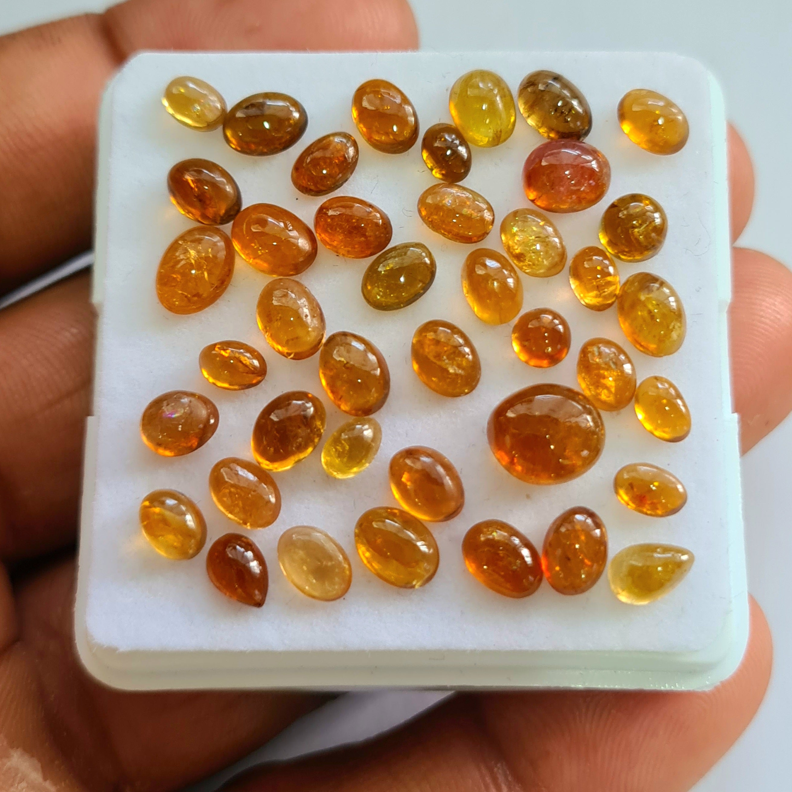 41 Pcs Natural Multi Tourmaline Cabochon | Mix | Size: 5-8mm - The LabradoriteKing