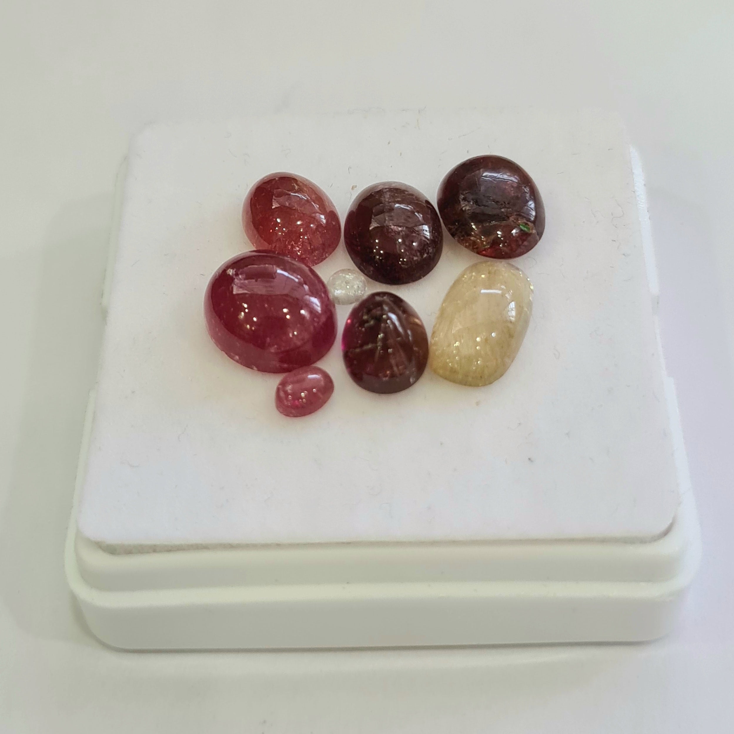 8 Pcs Natural Multi Tourmaline Cabochon | Mix | Size: 3-12mm - The LabradoriteKing