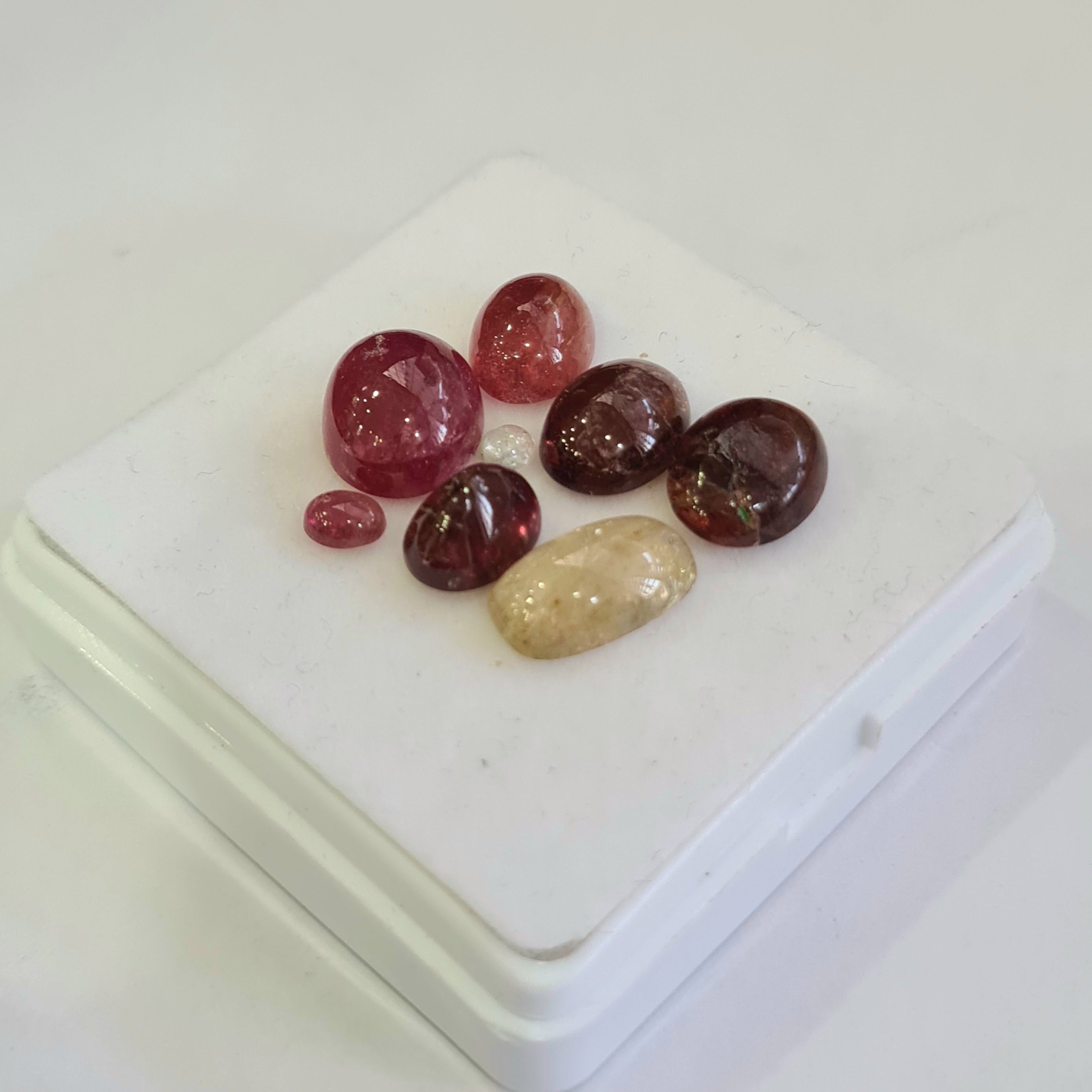 8 Pcs Natural Multi Tourmaline Cabochon | Mix | Size: 3-12mm - The LabradoriteKing