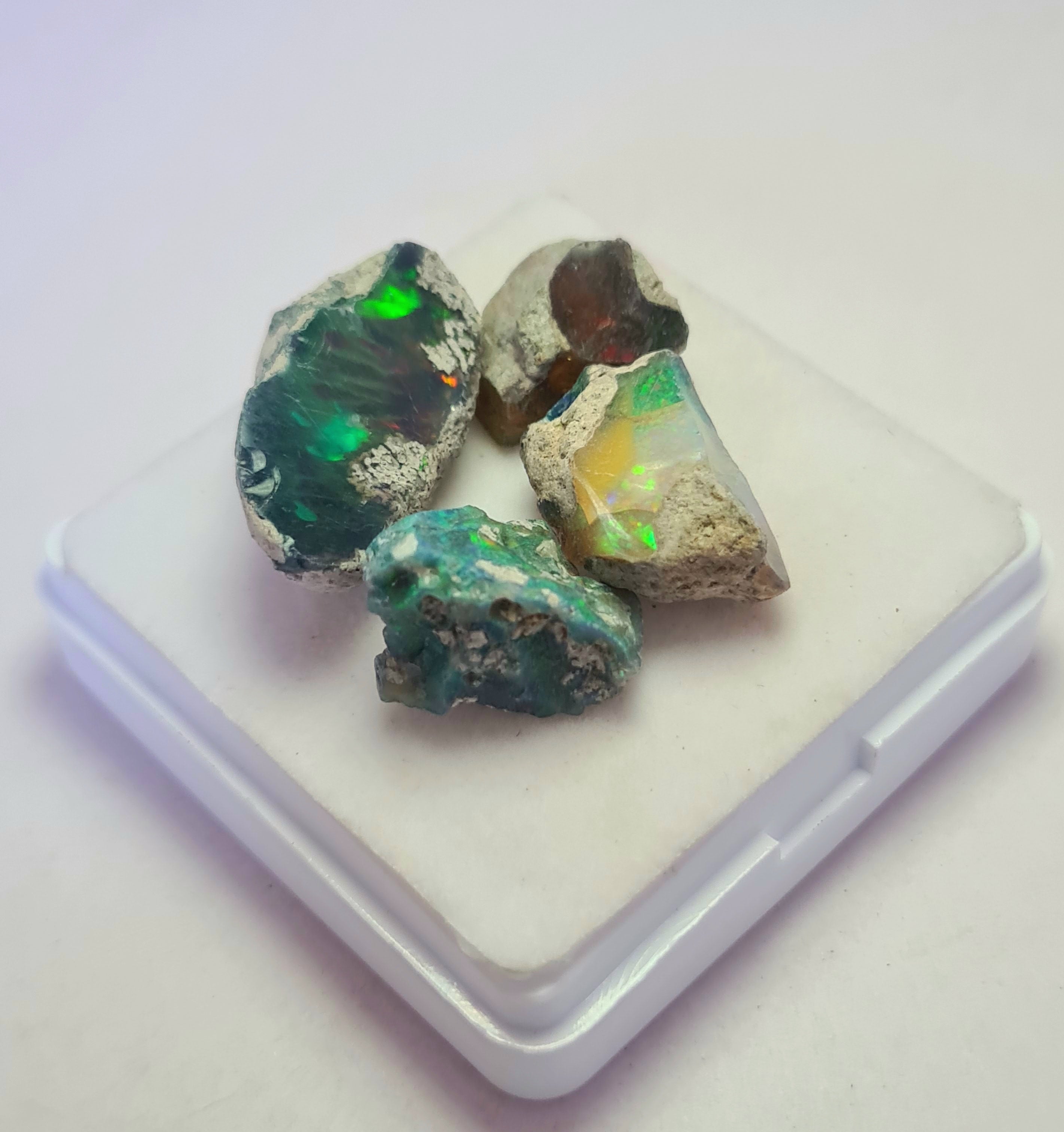 4 Pcs Natural Black Opal Rough | Sizes: 15-27mm - The LabradoriteKing