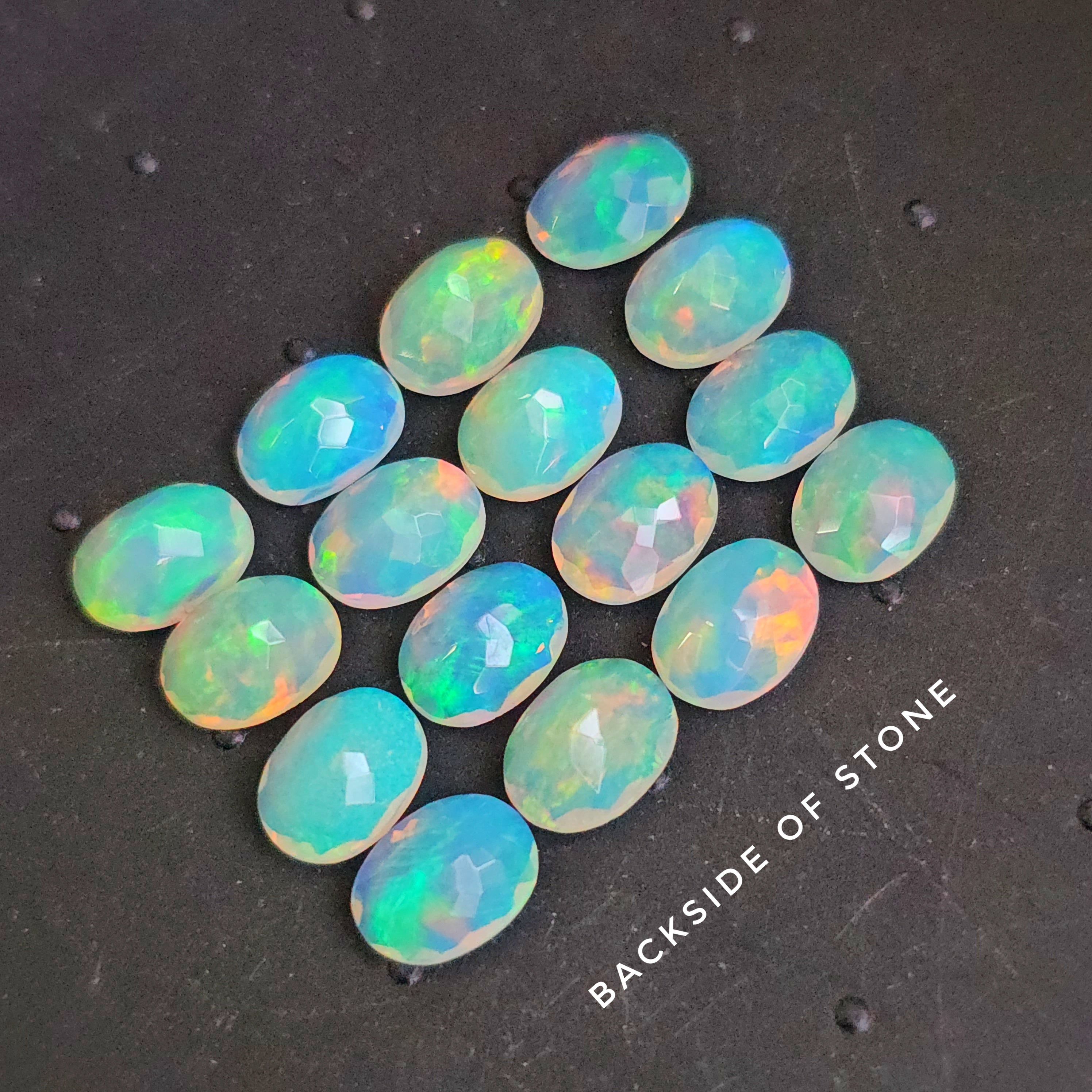 20 Pcs of Calibrated Faceted Welo Opals | 7x5mm, 8x6mm, 9x7mm - The LabradoriteKing