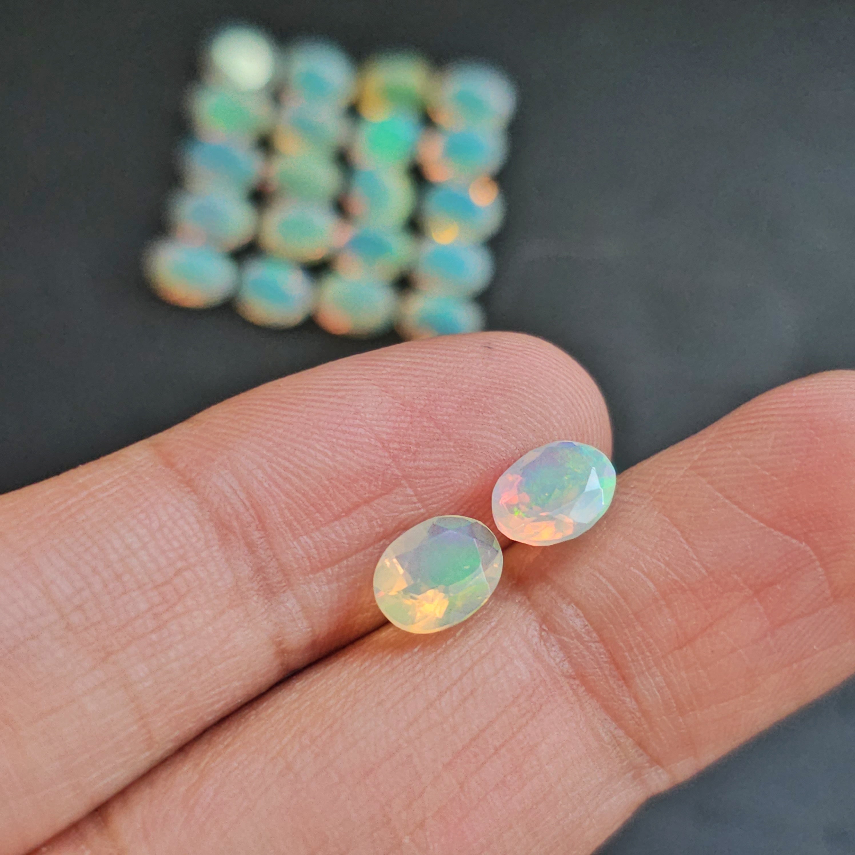 20 Pcs of Calibrated Faceted Welo Opals | 7x5mm, 8x6mm, 9x7mm - The LabradoriteKing