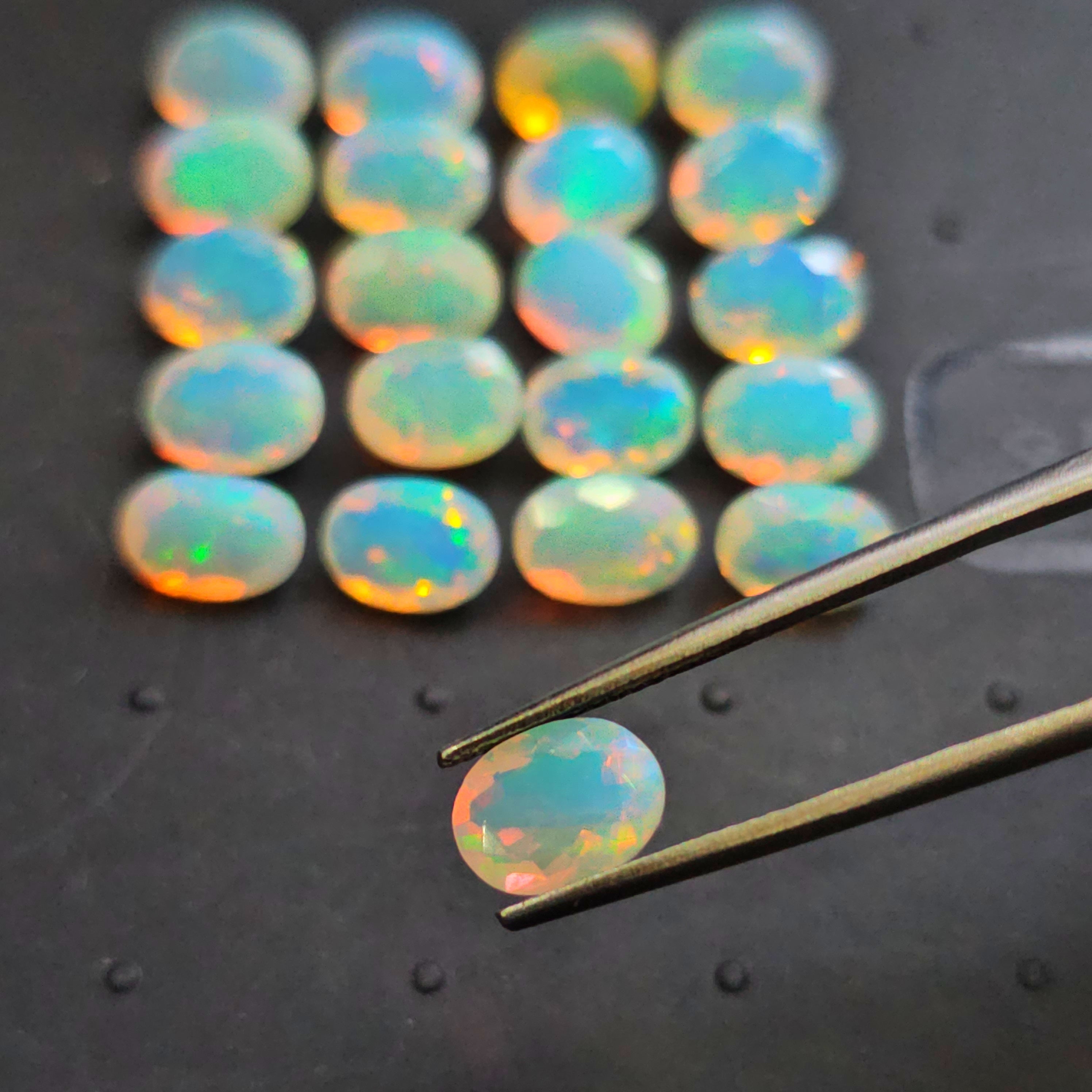 20 Pcs of Calibrated Faceted Welo Opals | 7x5mm, 8x6mm, 9x7mm - The LabradoriteKing